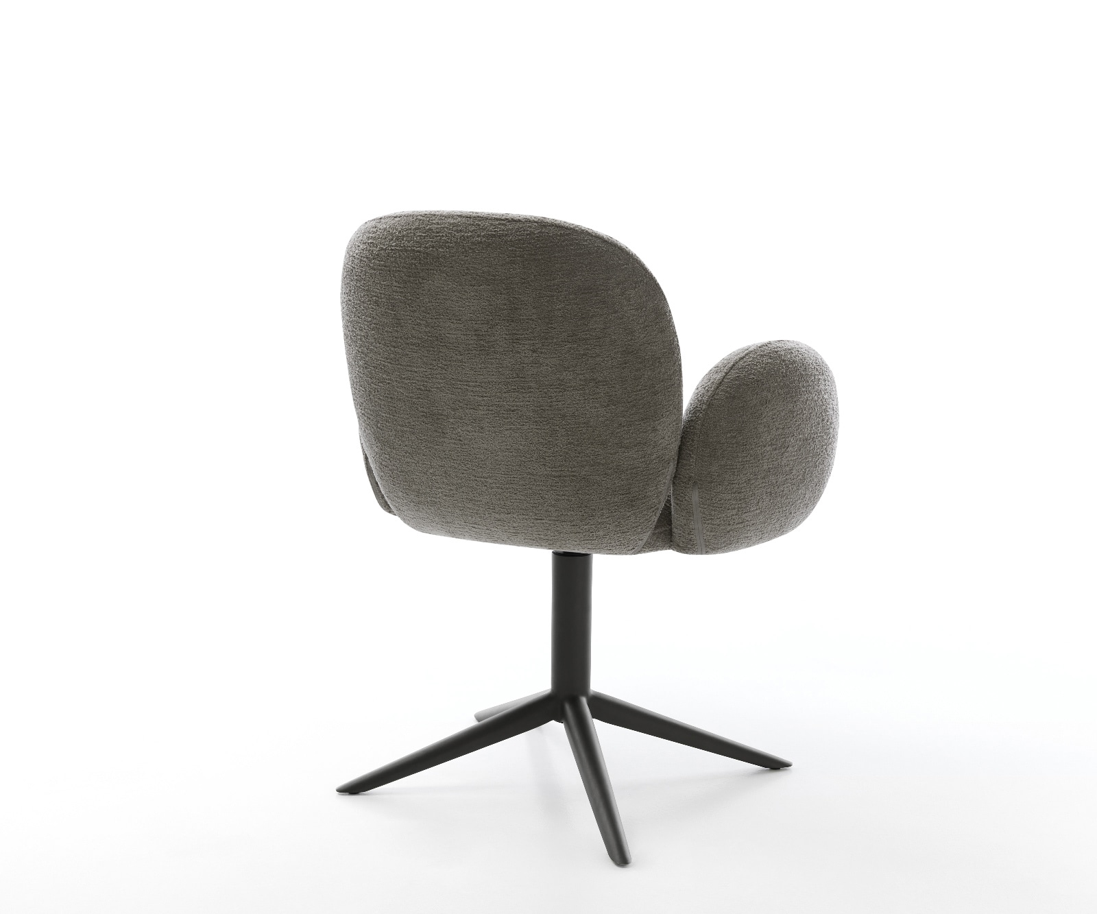Drehstuhl Nube-Flex mit Armlehnen Bouclé Soft Schlamm Fußkreuz Schwarz 360° drehbar Wippfunktion Taschenfederkern 4