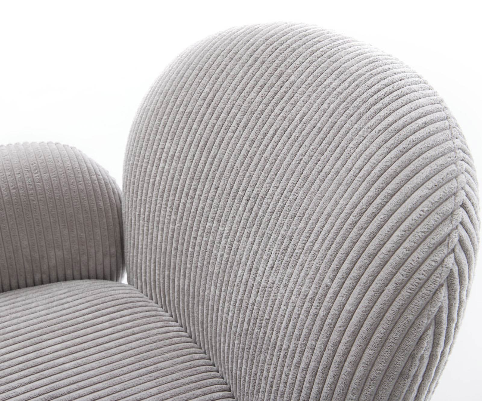 Freischwinger Nube-Flex mit Armlehnen Cord Silbergrau Freischwinger flach Effektfinish Titan Taschenfederkern 4