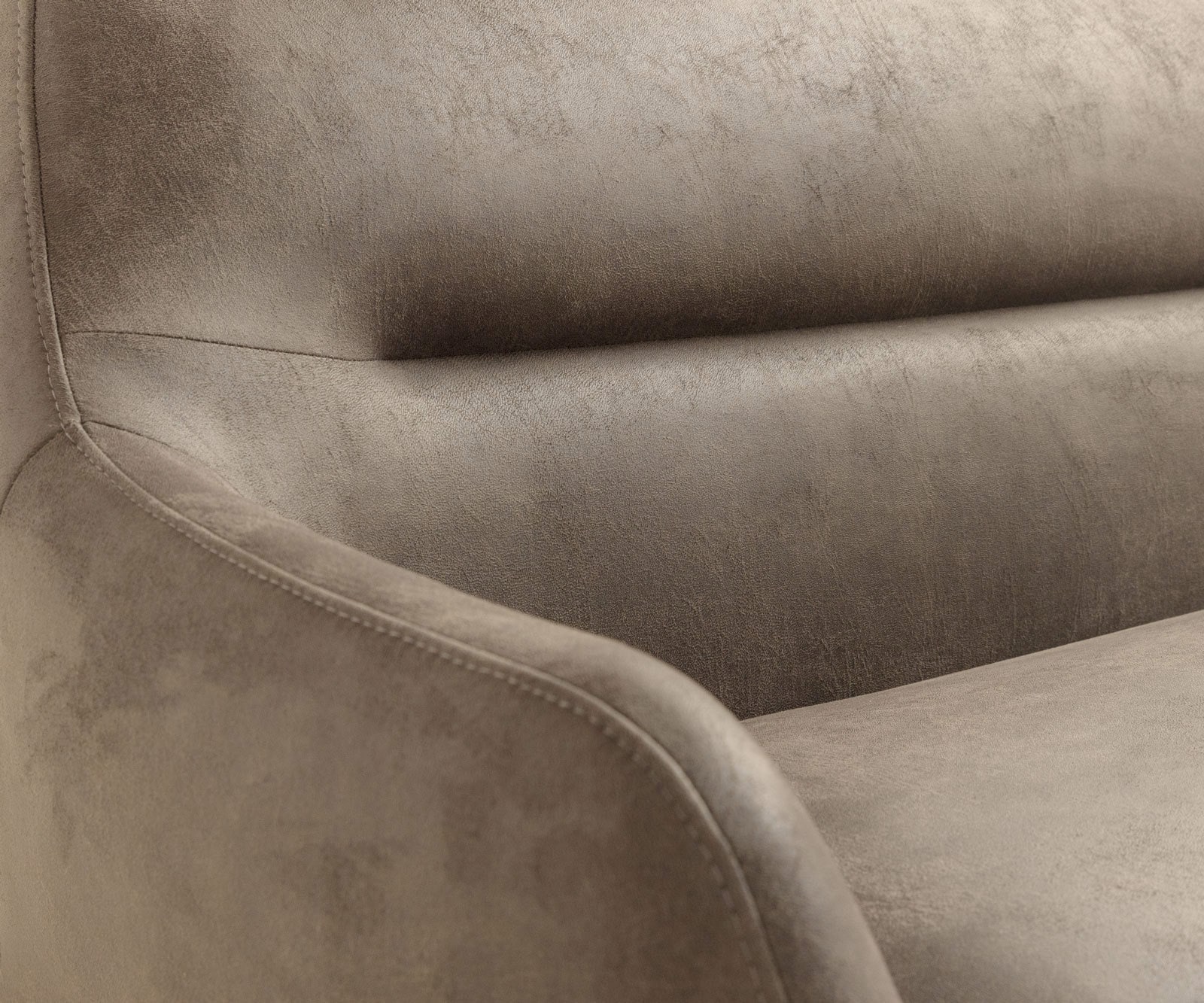 Esszimmerbank Taya-Flex 285x190 cm Mikrofaser Beige Vintage Kufengestell flach Effektfinish Titan Taschenfederkern Rechts 6