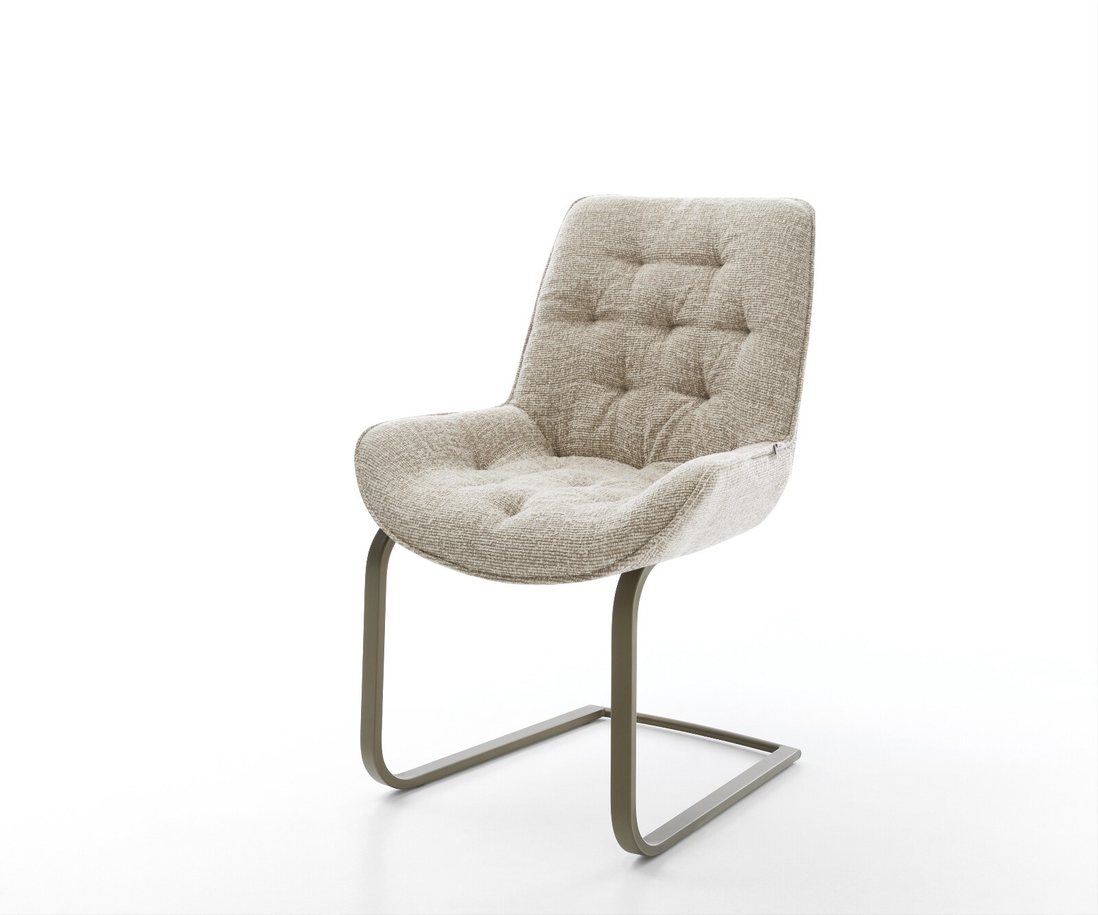 DELIFE Freischwinger Taimi-Flex Webstoff Soft Beige Freischwinger flach Effektfinish Titan