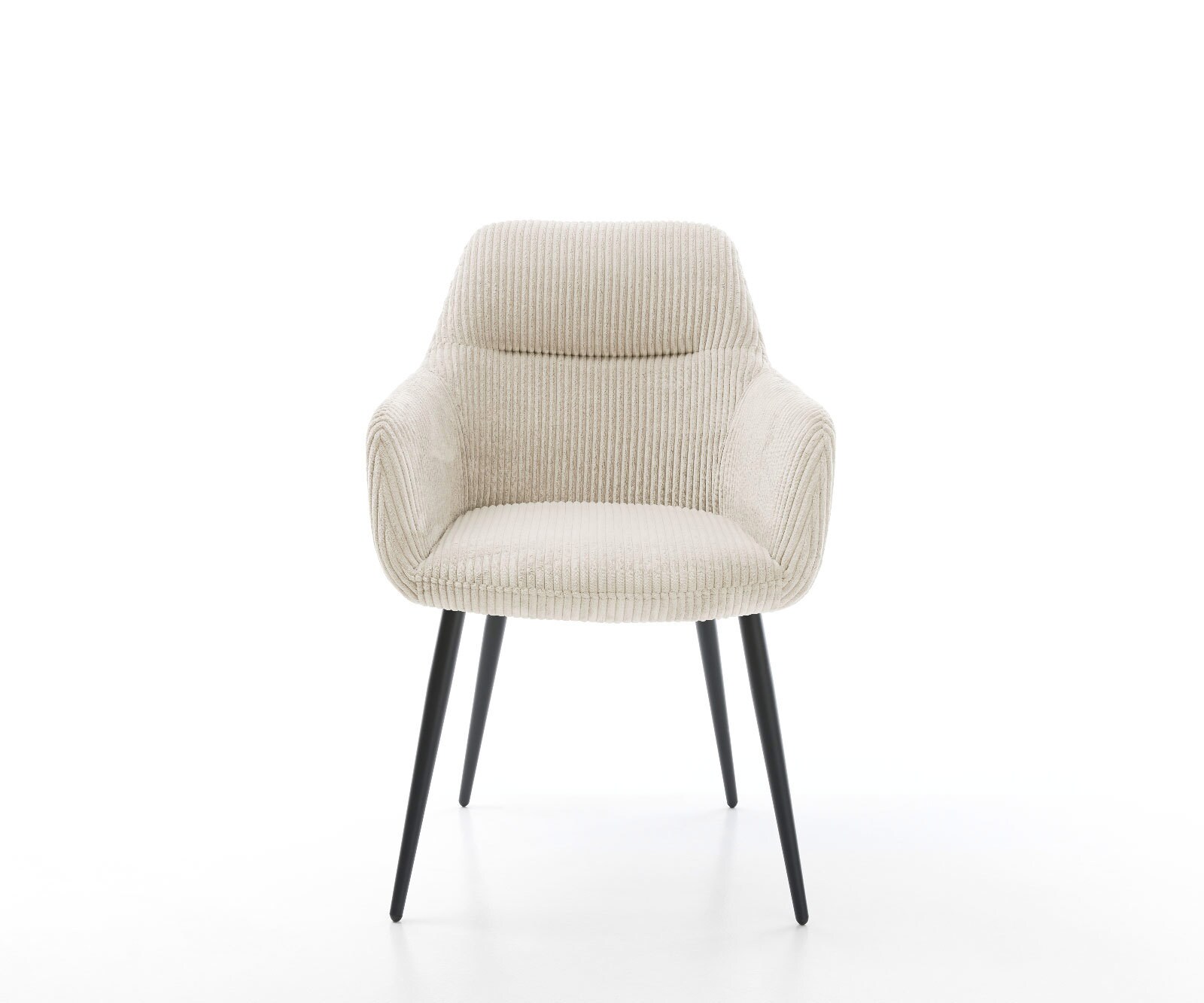 Esszimmerstuhl Pejo-Flex Cord Beige 4-Fuß konisch Schwarz Taschenfederkern 2