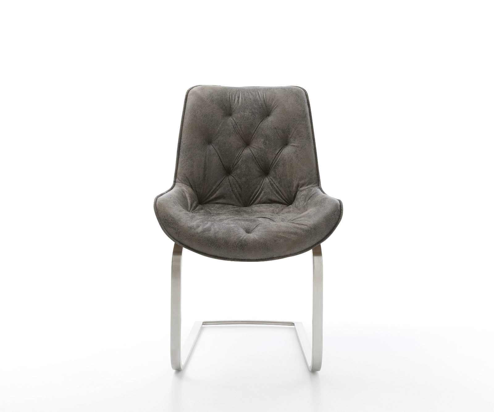 Freischwinger Taimi-Flex Mikrofaser Grau Antik Freischwinger flach Edelstahl 2