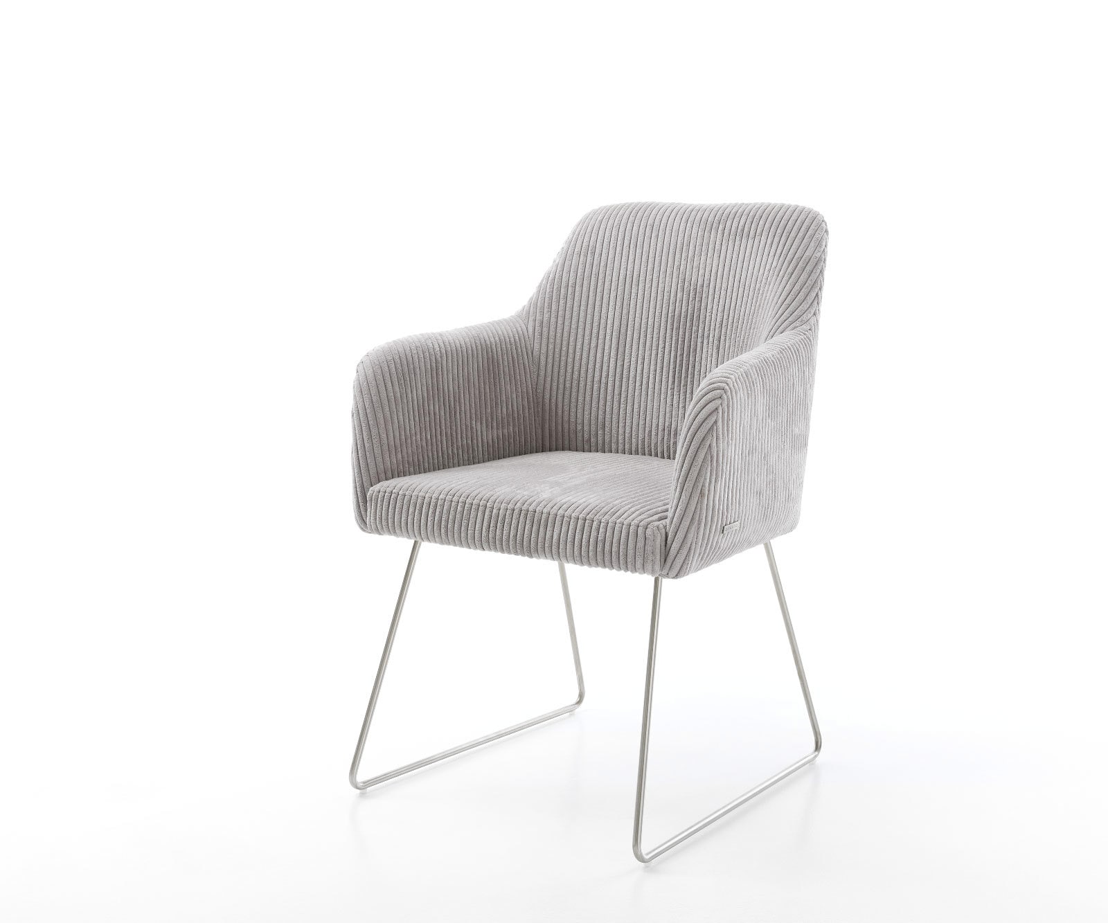 Esszimmerstuhl Greg-Flex Cord Silbergrau Kufengestell Edelstahl Taschenfederkern Esszimmerstuhl Greg-Flex Cord Silbergrau Kufengestell Edelstahl Taschenfederkern
