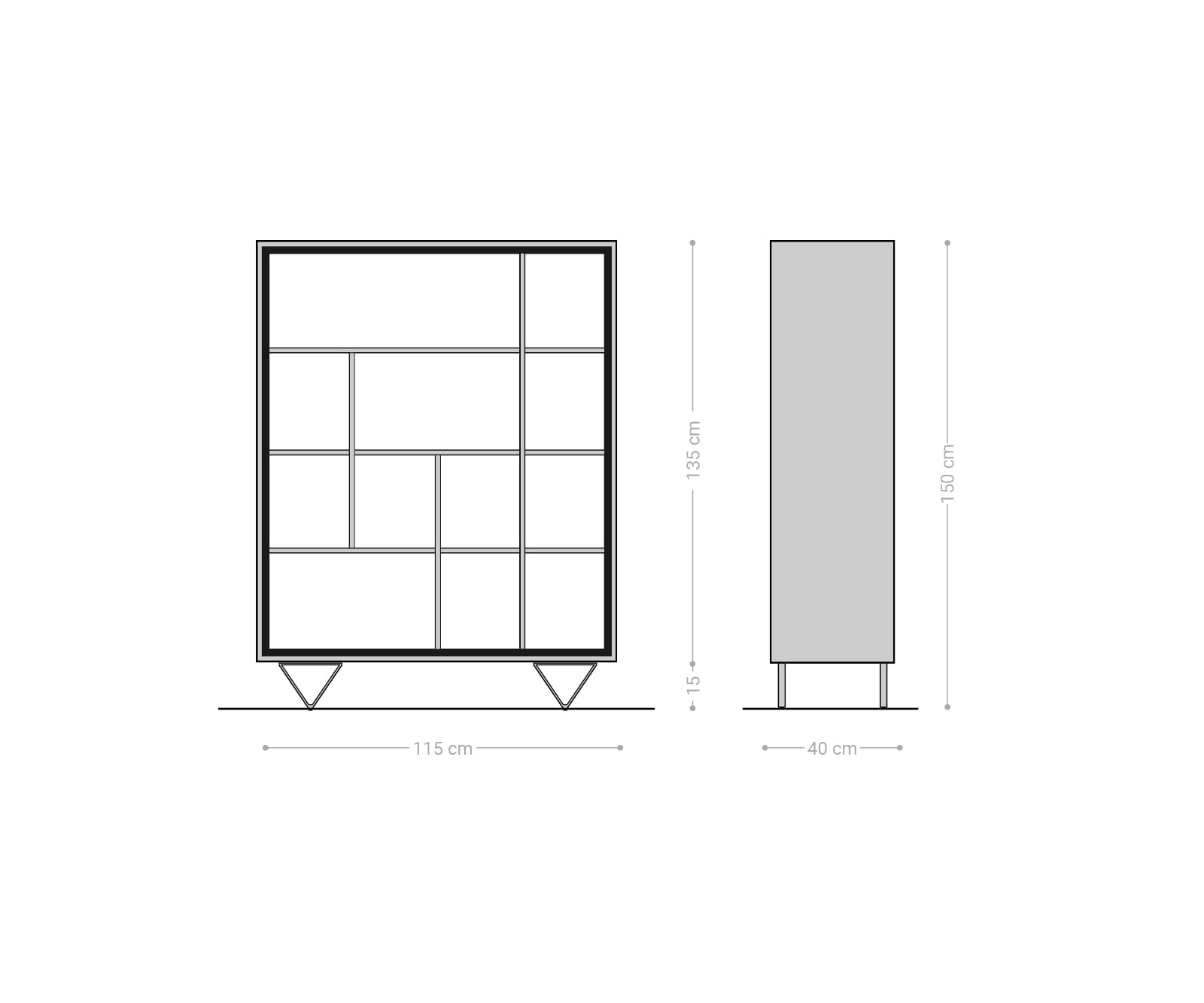 Highboard Stonegrace 115x150 Akazie Natur 12 Fächer Steinfurnier V-Fuß 5 Highboard Stonegrace 115x150 Akazie Natur 12 Fächer Steinfurnier V-Fuß 5