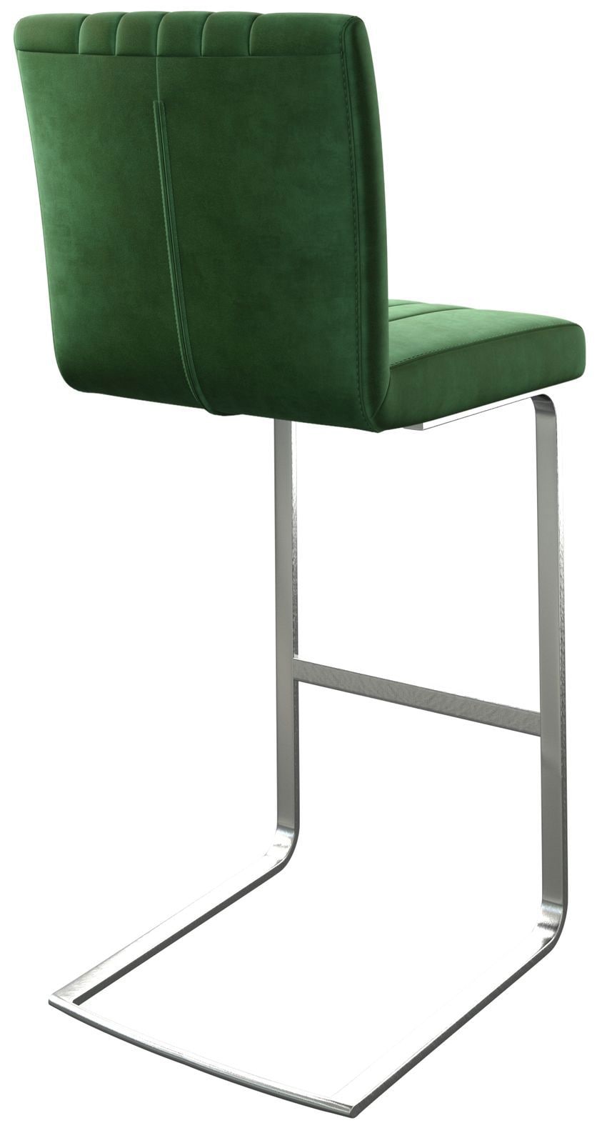 Barstuhl Luiga-Flex Samt Grün Freischwinger flach Edelstahl 4 Barstuhl Luiga-Flex Samt Grün Freischwinger flach Edelstahl 4