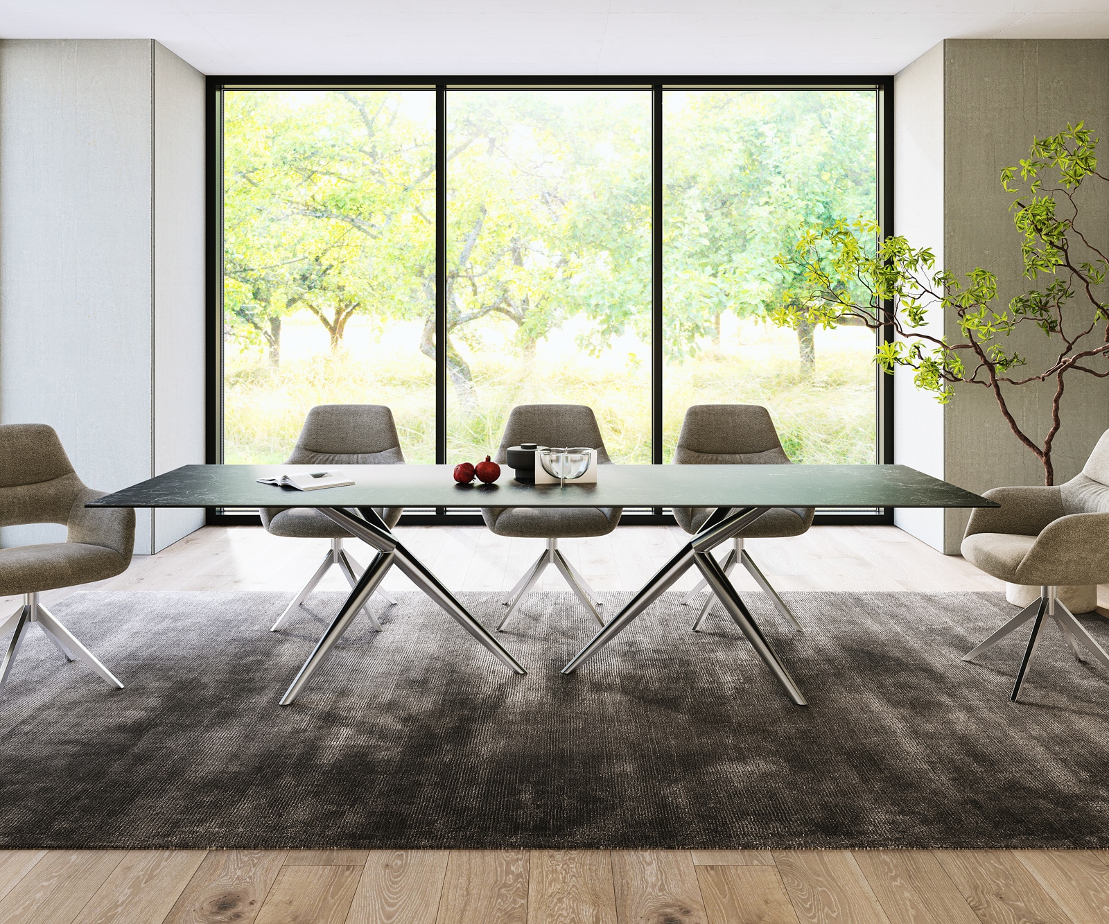 Esstisch Edge 300x100 Keramik Laminam®Nero Greco Anthrazit Estelar rund Edelstahl 1 Esstisch Edge 300x100 Keramik Laminam®Nero Greco Anthrazit Estelar rund Edelstahl 1