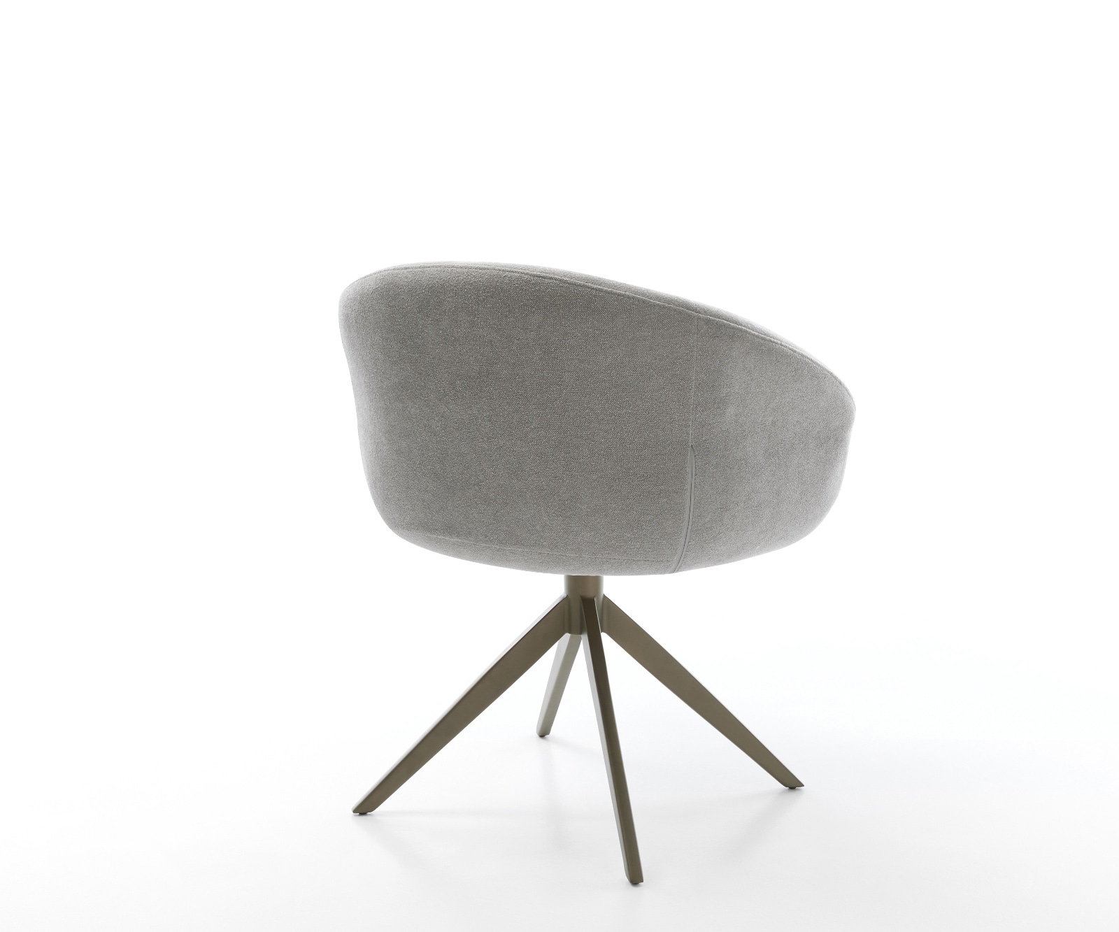 Drehstuhl Vinka-Flex mit Armlehnen Strukturstoff Soft Grau Kreuzgestell breit Effektfinish Titan 360° drehbar Wippfunktion Taschenfederkern 4