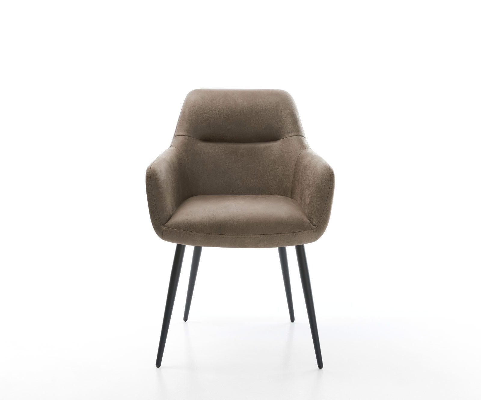 Esszimmerstuhl Pejo-Flex Mikrofaser Taupe Vintage 4-Fuß konisch Schwarz Taschenfederkern 2