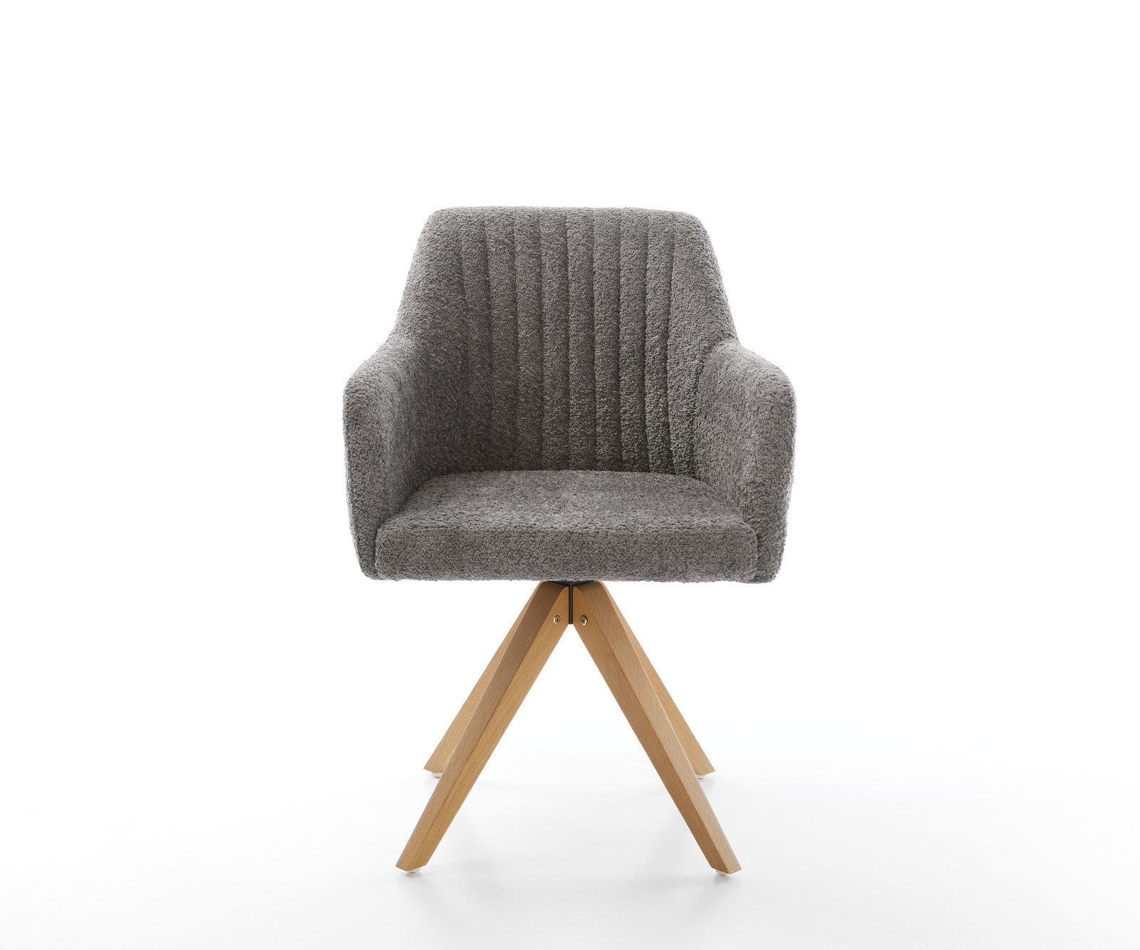 Esszimmerstuhl Greg-Flex Bouclé Grau Holzgestell kantig Natur Taschenfederkern 1 Esszimmerstuhl Greg-Flex Bouclé Grau Holzgestell kantig Natur Taschenfederkern 1