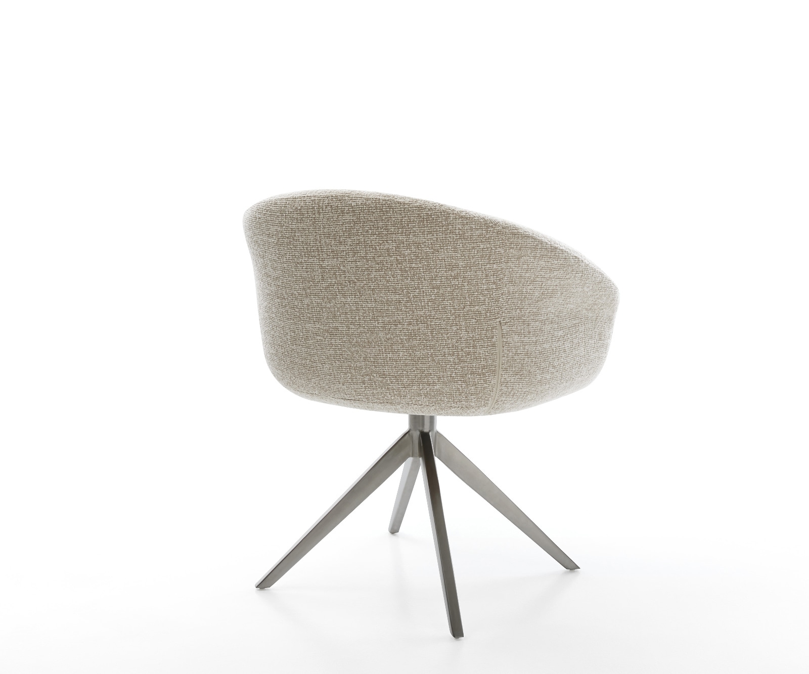 Drehstuhl Vinka-Flex mit Armlehnen Webstoff Soft Beige Kreuzgestell breit Graphit 360° drehbar Wippfunktion Taschenfederkern 4