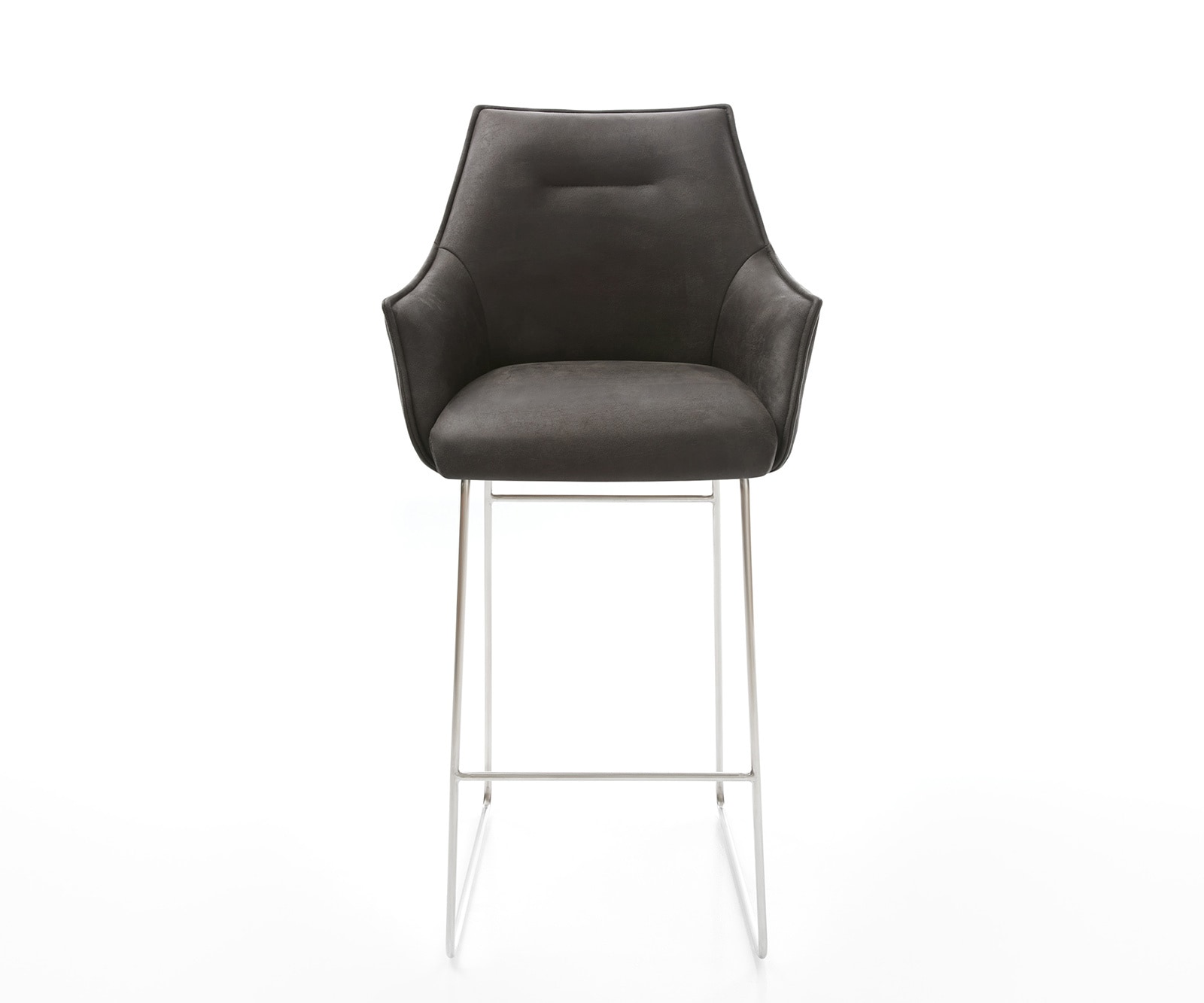 Barstuhl Alja-Flex Mikrofaser Anthrazit Vintage Kufengestell Edelstahl Taschenfederkern 1 Barstuhl Alja-Flex Mikrofaser Anthrazit Vintage Kufengestell Edelstahl Taschenfederkern 1