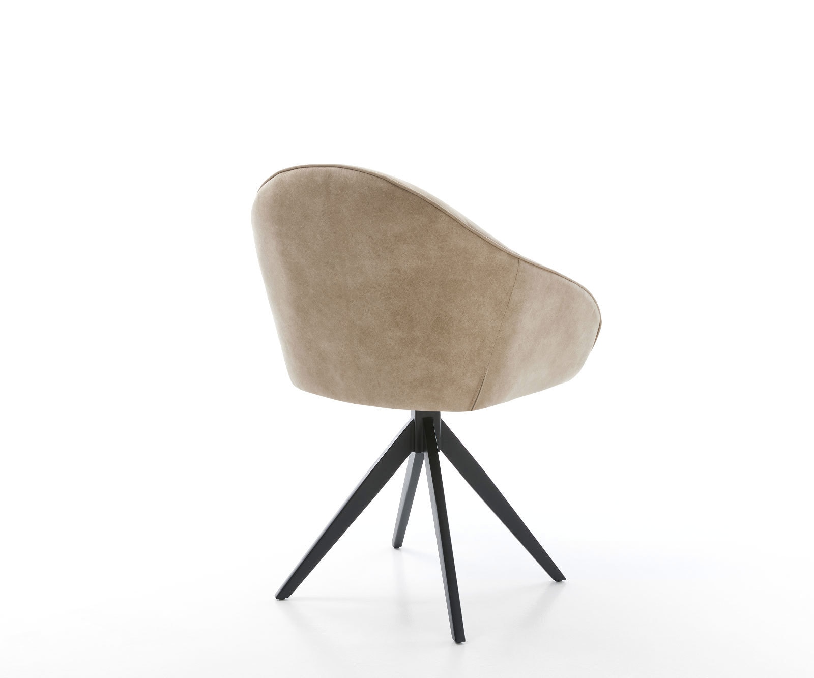 Esszimmerstuhl Gaio-Flex Mikrofaser Beige Vintage Kreuzgestell kantig Schwarz 4 Esszimmerstuhl Gaio-Flex Mikrofaser Beige Vintage Kreuzgestell kantig Schwarz 4