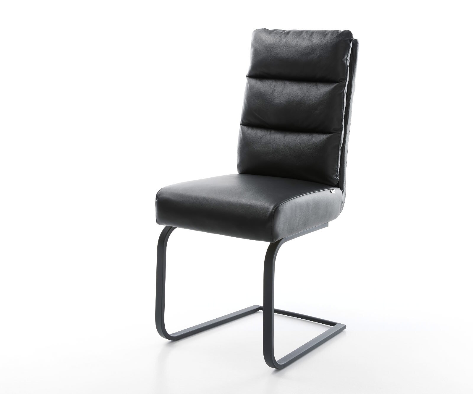Freischwinger Pela-Flex Echt-Leder Schwarz Freischwinger flach Schwarz Taschenfederkern