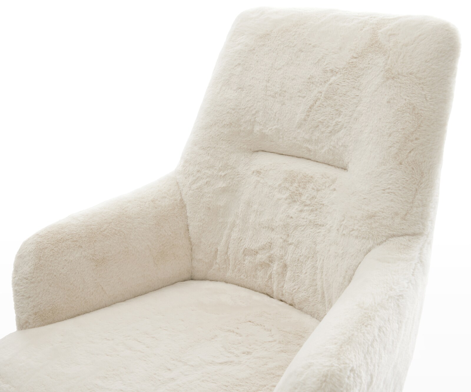Freischwinger Zelia-Flex mit Armlehnen Plüsch Creme-Weiß Freischwinger flach Graphit Taschenfederkern 3