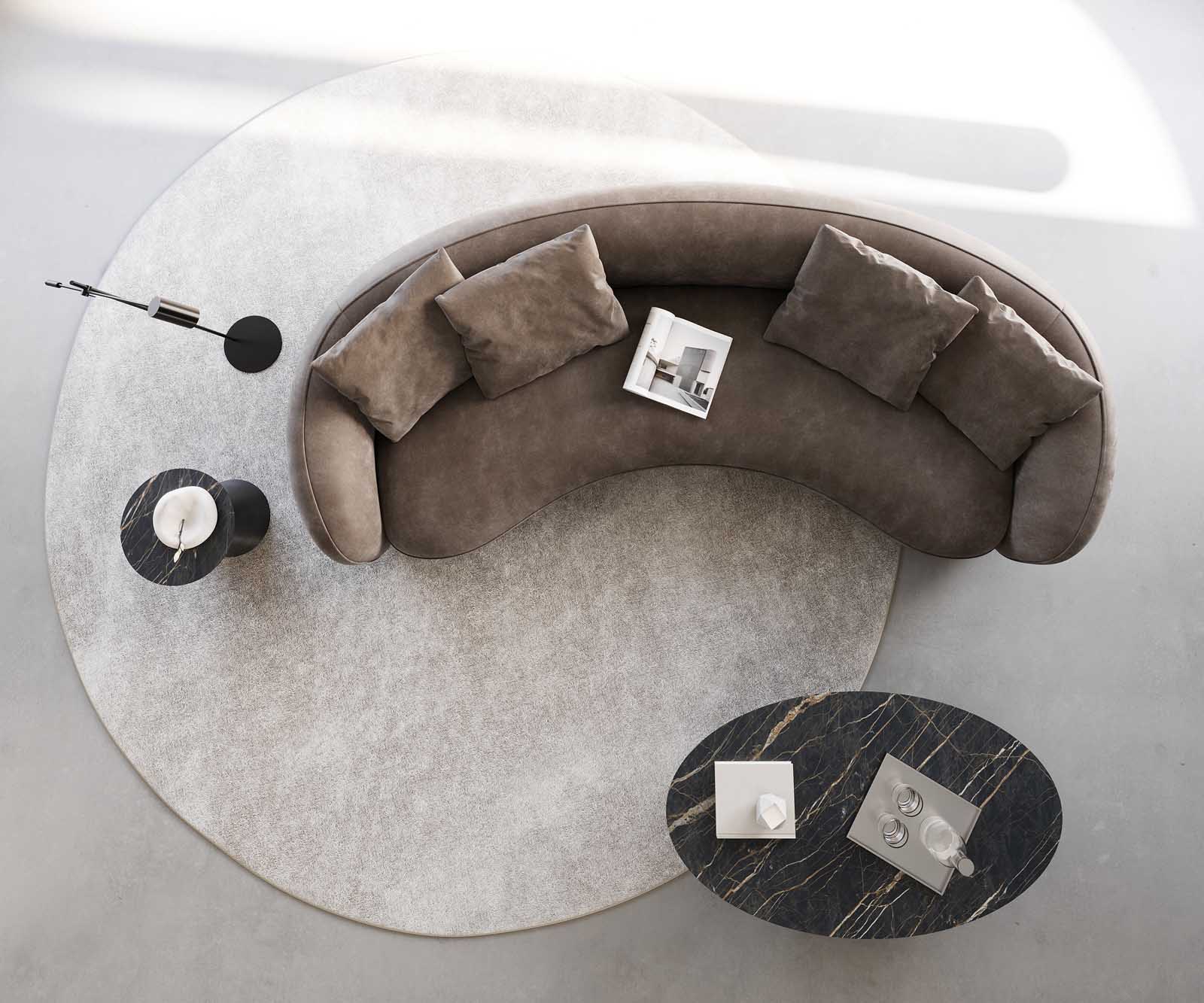 3-Sitzer Larna 260x120 cm Mikrofaser Taupe Vintage 4