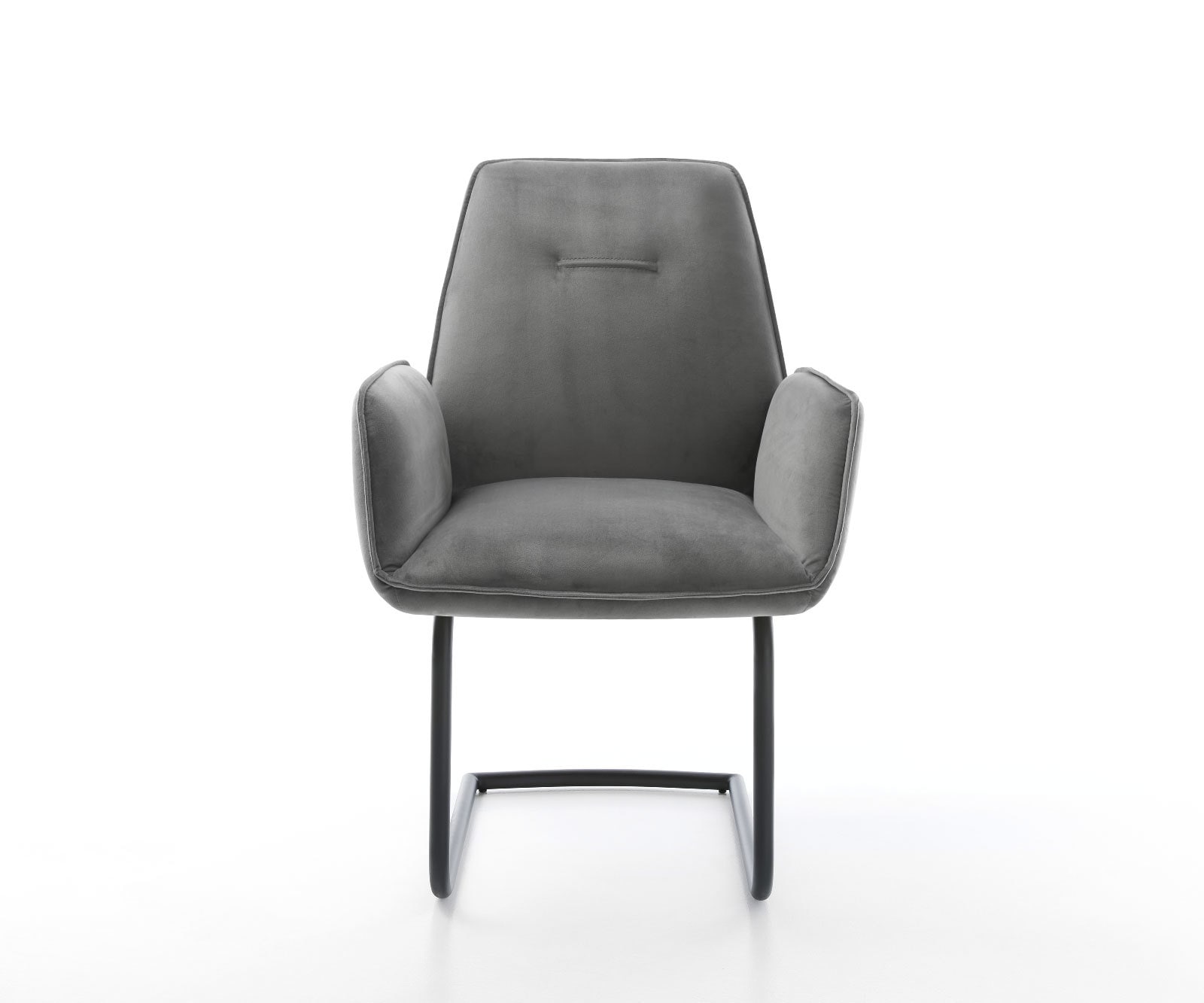 Freischwinger Zoa-Flex Samt Grau Freischwinger rund Schwarz Taschenfederkern 2