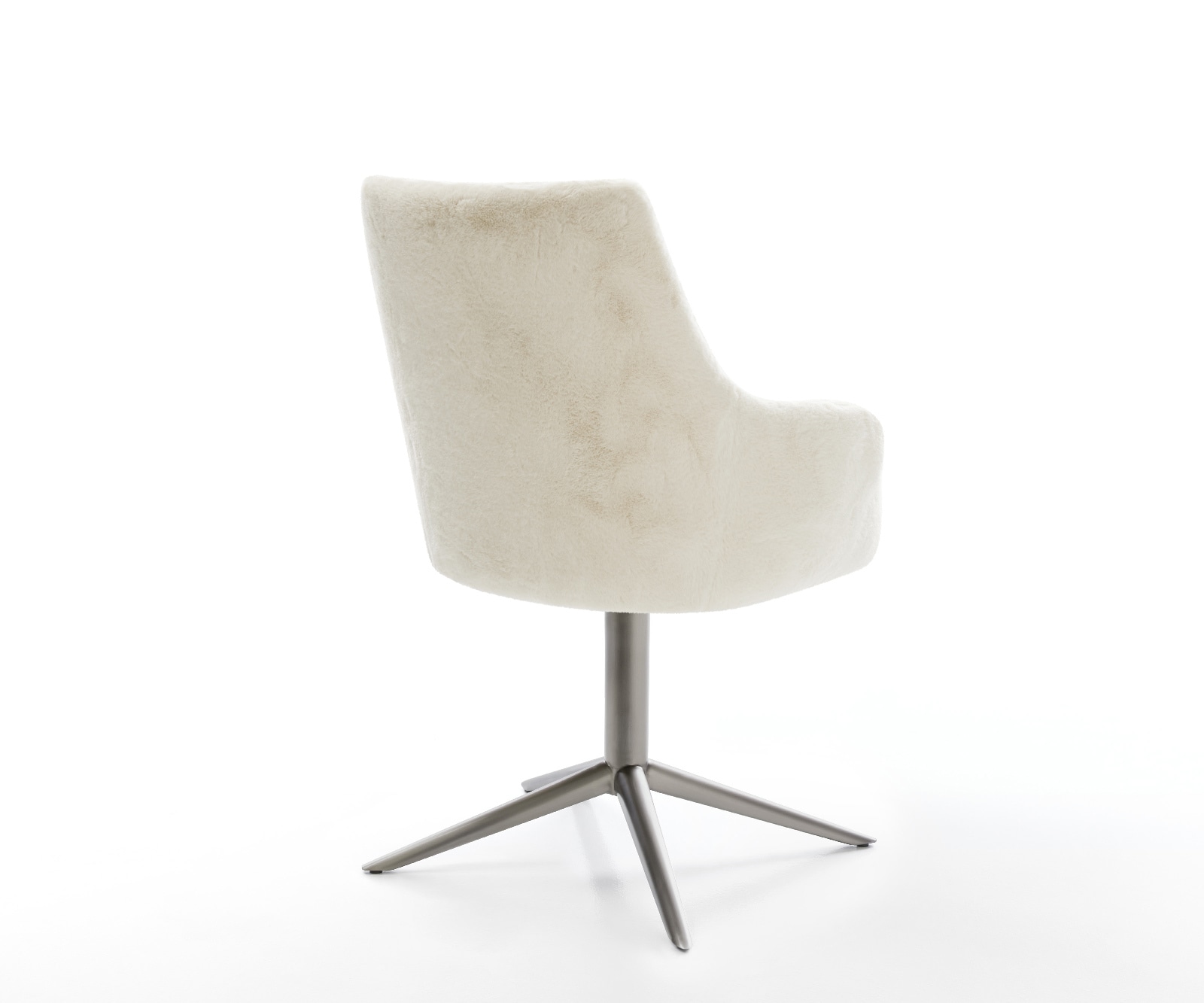 Drehstuhl Alja-Flex mit Armlehnen Plüsch Creme-Weiß Fußkreuz Graphit 360° drehbar Wippfunktion Taschenfederkern 5