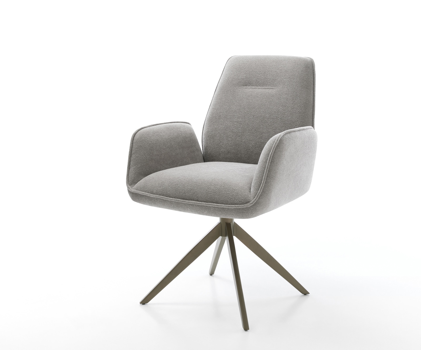 Drehstuhl Zoa-Flex Strukturstoff Soft Grau Kreuzgestell breit Effektfinish Titan 360° drehbar Wippfunktion Taschenfederkern