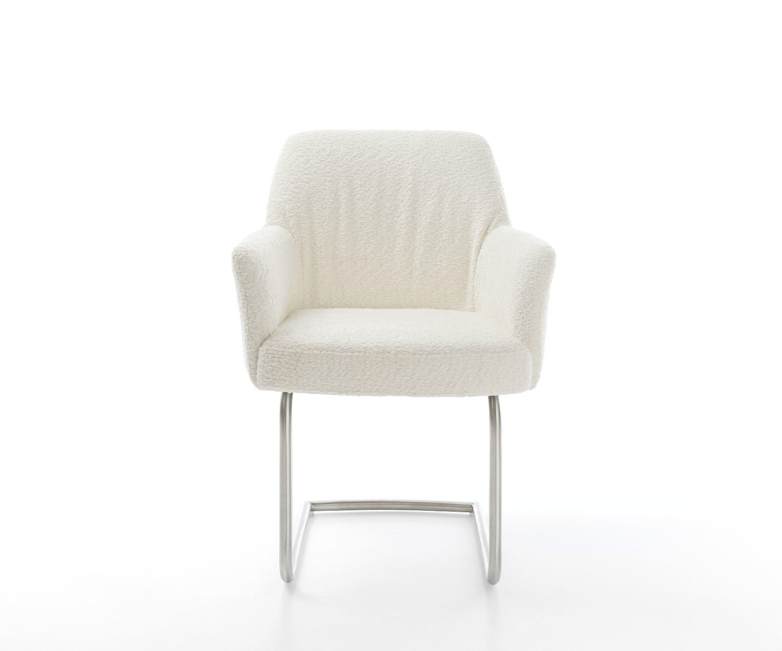 Freischwinger Xana-Flex mit Armlehnen Bouclé Weiß Freischwinger rund Edelstahl Taschenfederkern 1 Freischwinger Xana-Flex mit Armlehnen Bouclé Weiß Freischwinger rund Edelstahl Taschenfederkern 1