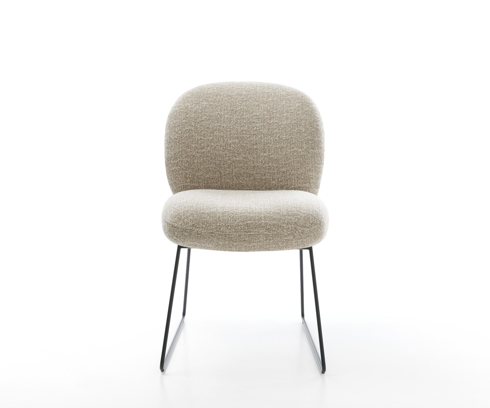 Esszimmerstuhl Nube-Flex Webstoff Soft Beige Kufengestell Schwarz Taschenfederkern 2