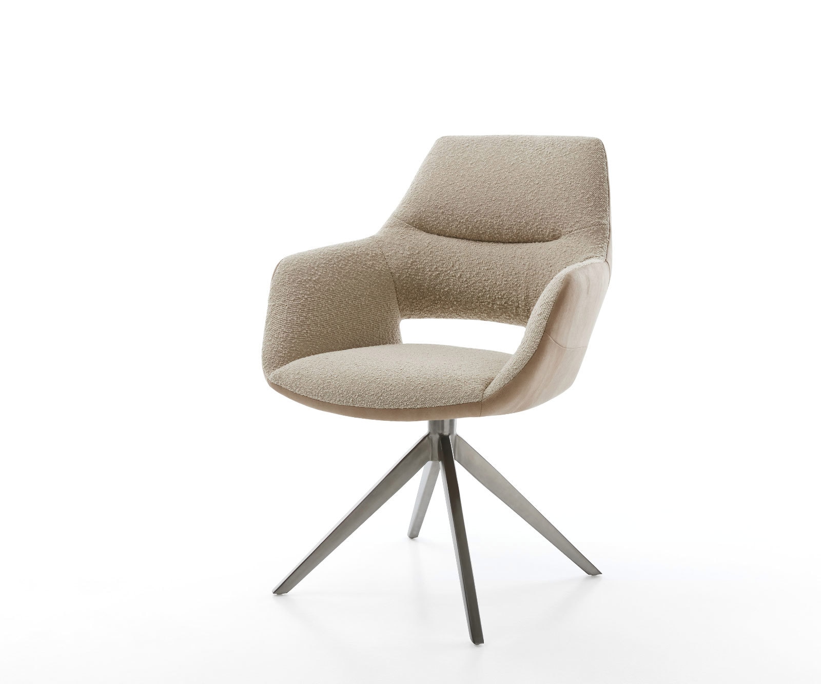 Drehstuhl Yago-Flex mit Armlehnen Materialmix Schlamm Kreuzgestell breit Graphit 360° drehbar Wippfunktion Taschenfederkern Drehstuhl Yago-Flex mit Armlehnen Materialmix Schlamm Kreuzgestell breit Graphit 360° drehbar Wippfunktion Taschenfederkern