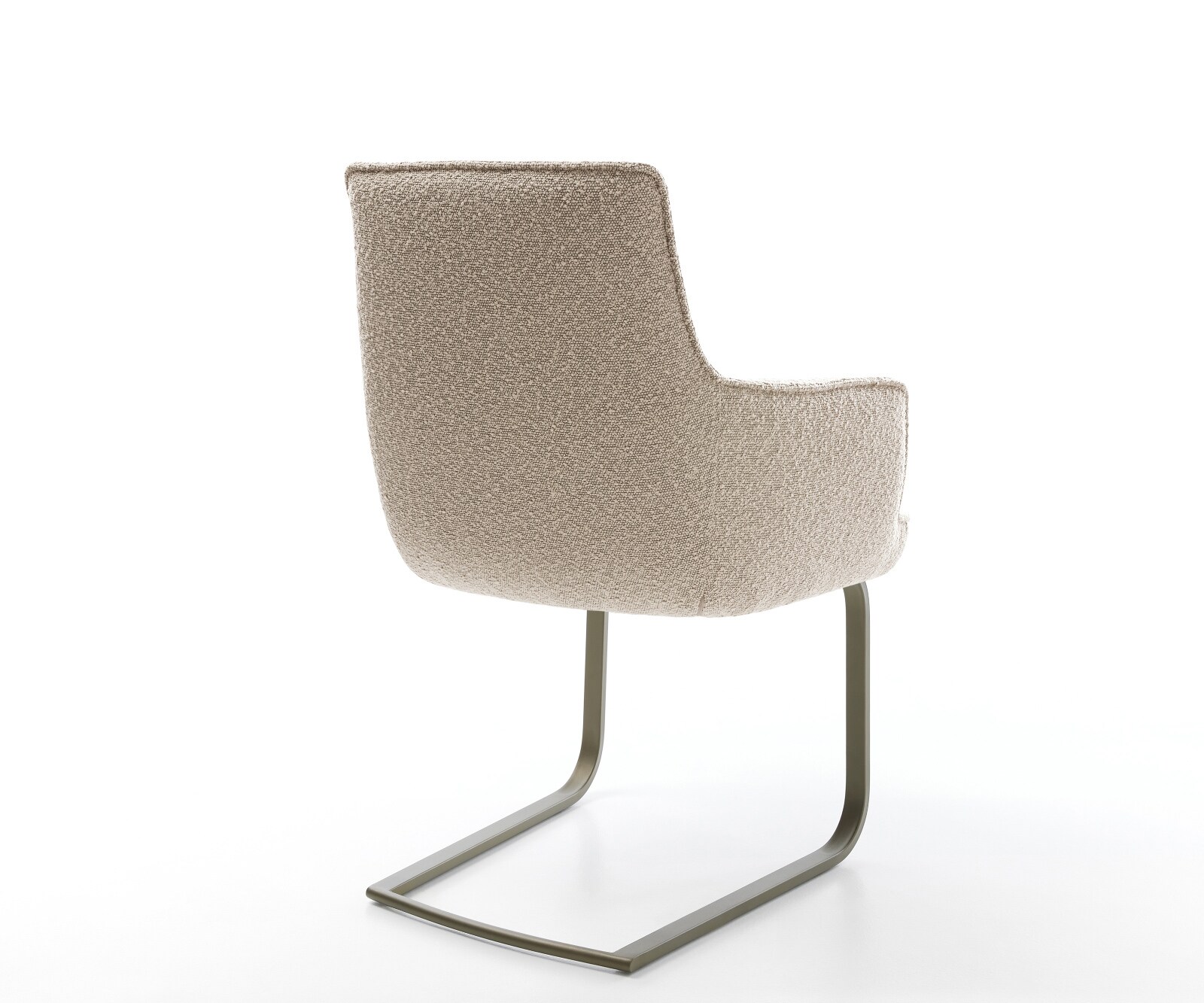 Freischwinger Heira-Flex mit Armlehnen Bouclé Schlamm Freischwinger flach Effektfinish Titan Taschenfederkern 4