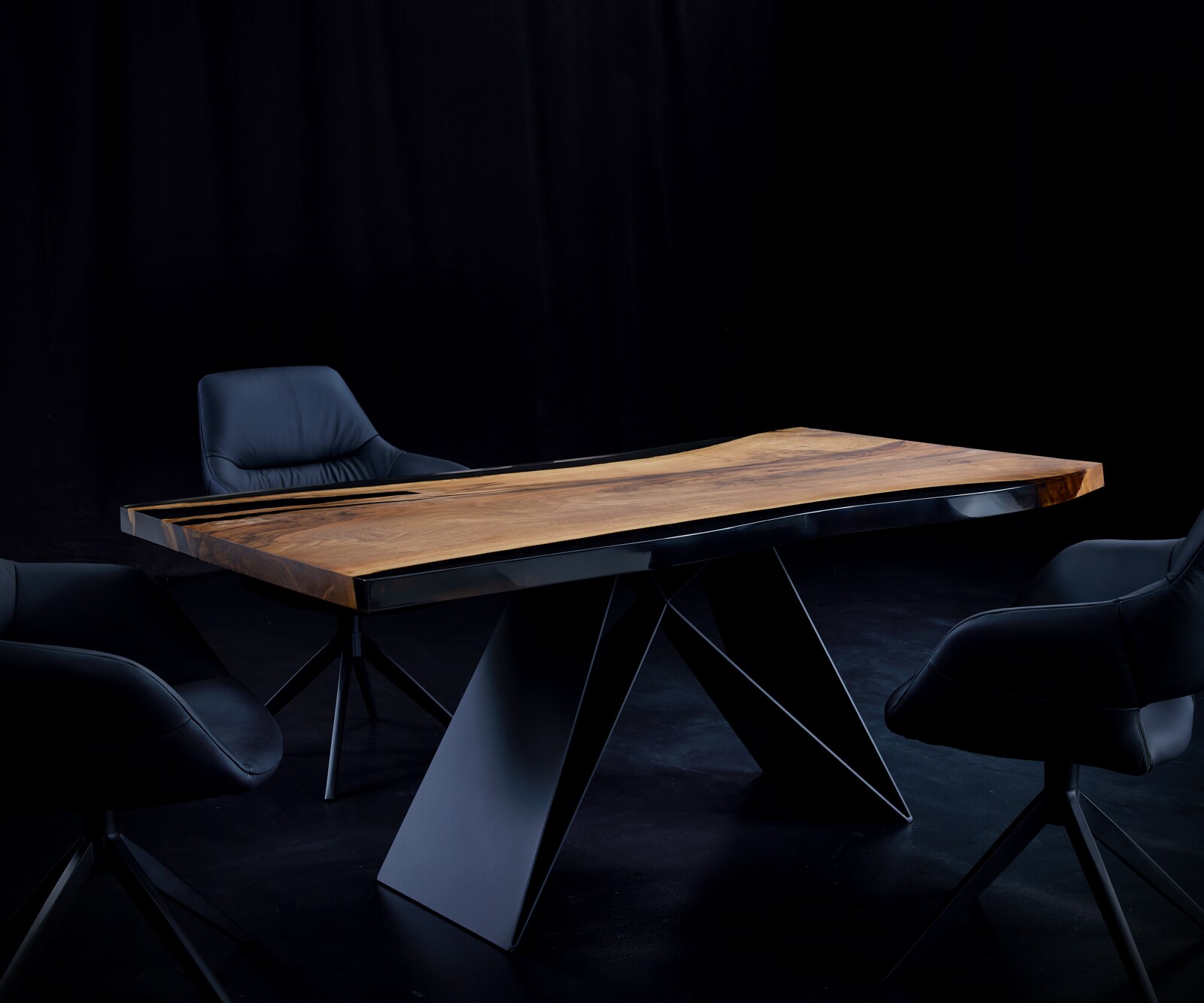 Tischplatte Nussbaum Natur 180 cm Epoxid Unikat Nr. 33706