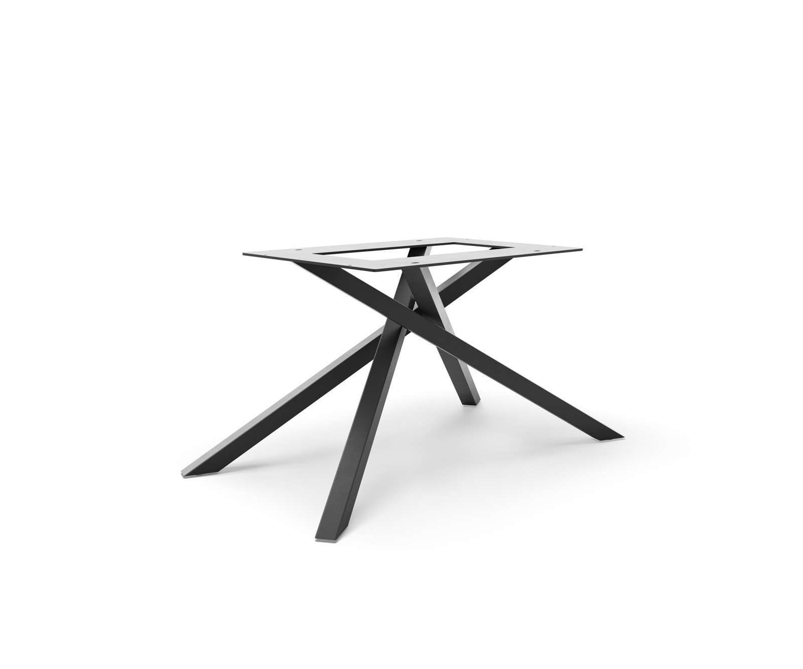 Kreuzgestell Rechteck Metall Schwarz für Tischplatten ab 200 cm 1