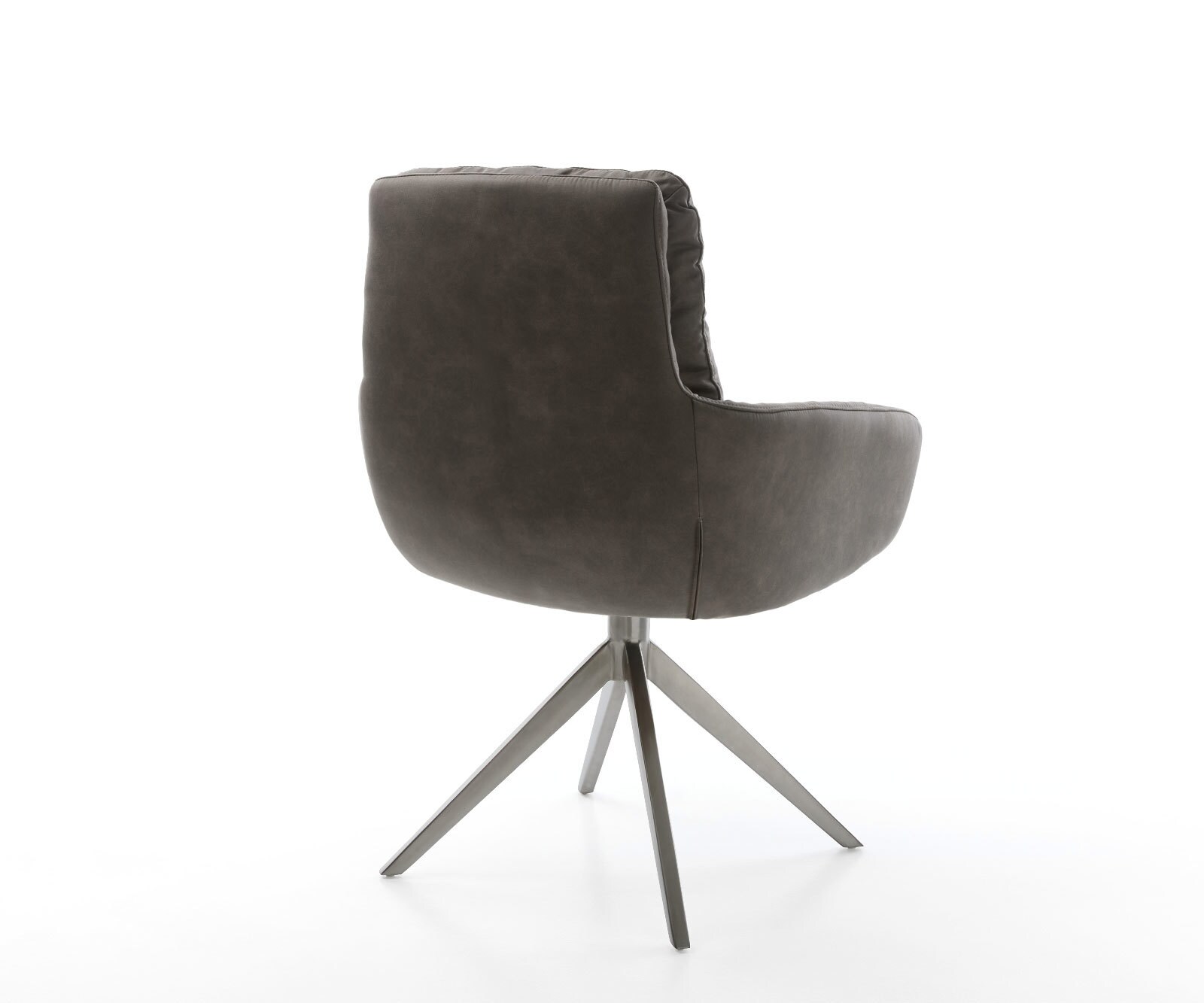 Drehstuhl Abelia-Flex mit Armlehnen Mikrofaser Anthrazit Vintage Kreuzgestell breit Graphit 360° drehbar Wippfunktion 5
