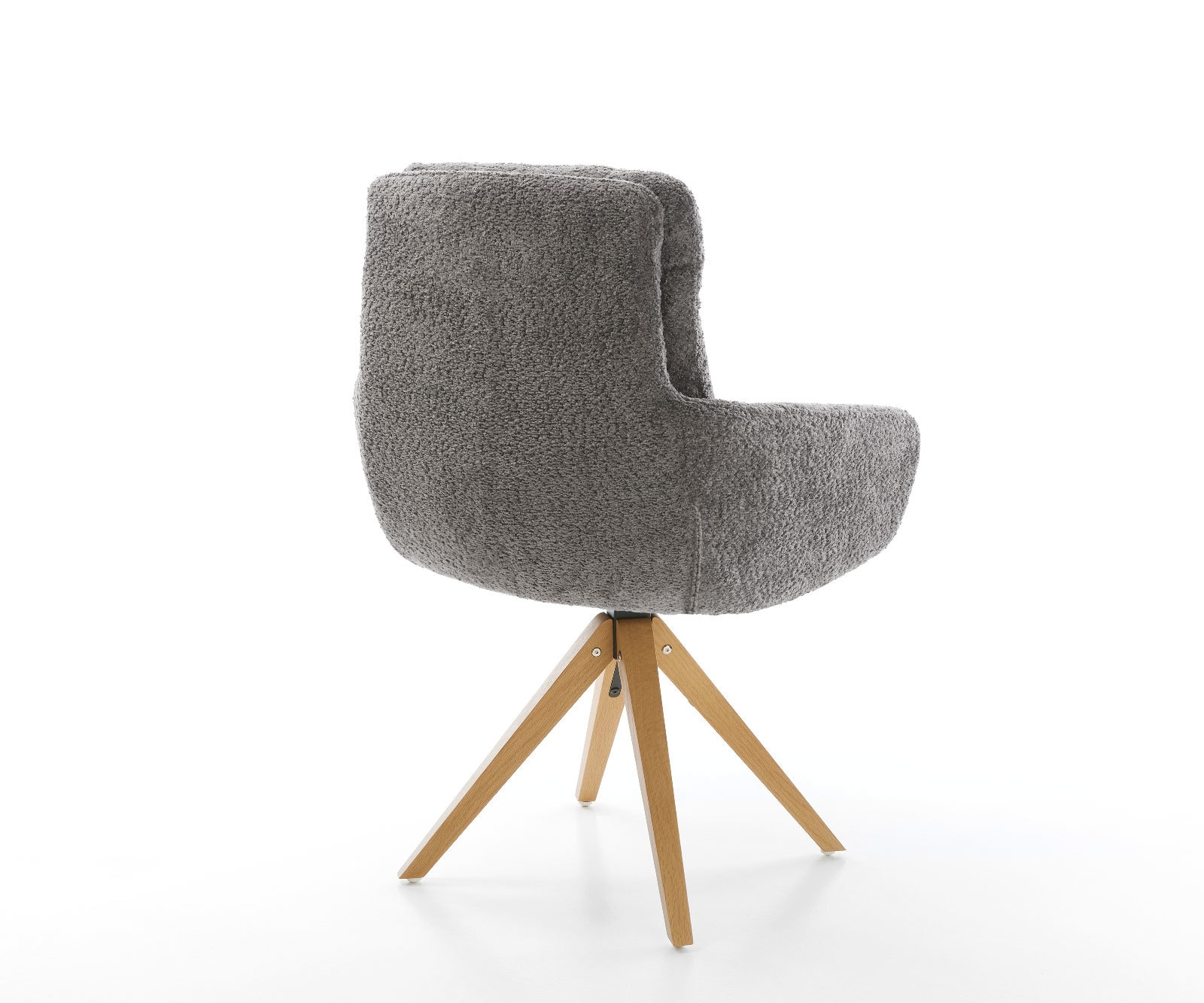 Esszimmerstuhl Abelia-Flex mit Armlehnen Bouclé Grau Holzgestell kantig Natur 4 Esszimmerstuhl Abelia-Flex mit Armlehnen Bouclé Grau Holzgestell kantig Natur 4