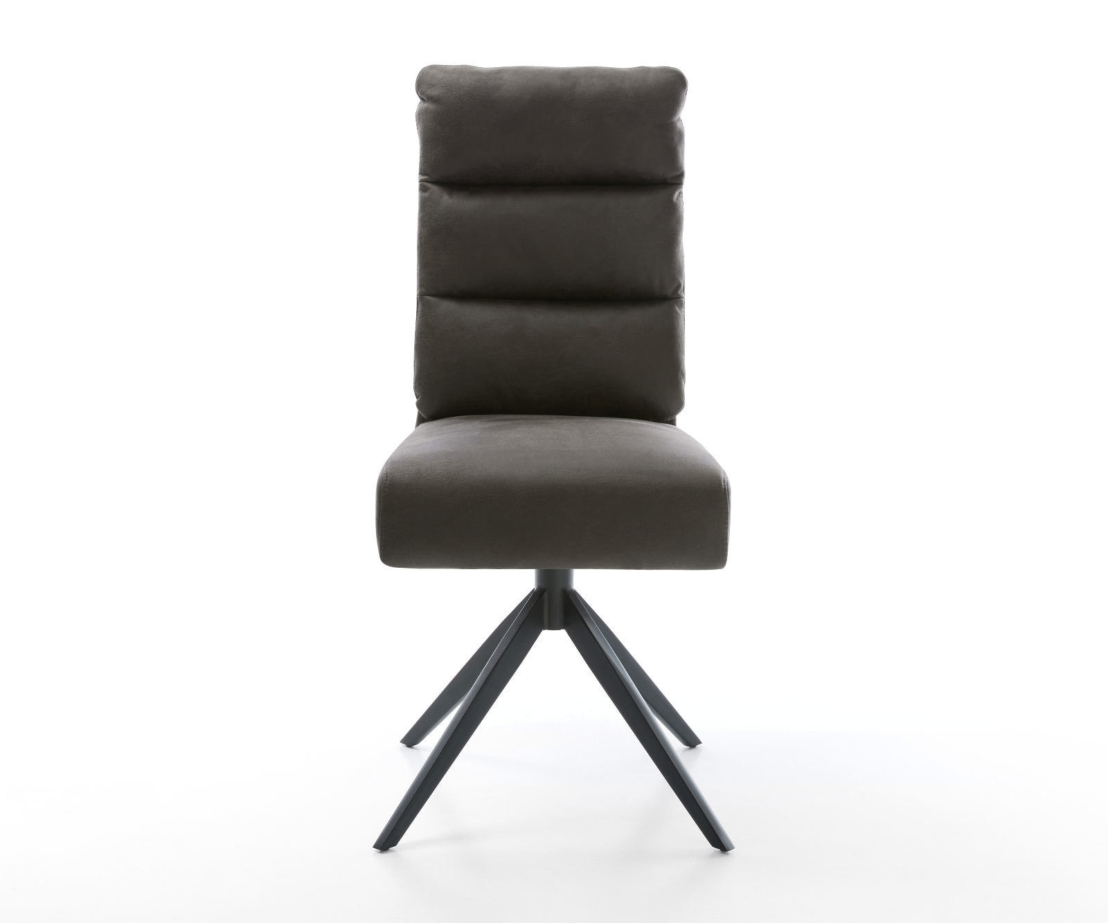 Drehstuhl Pela-Flex Mikrofaser Anthrazit Vintage Kreuzgestell breit Schwarz 360° drehbar Wippfunktion Taschenfederkern 1