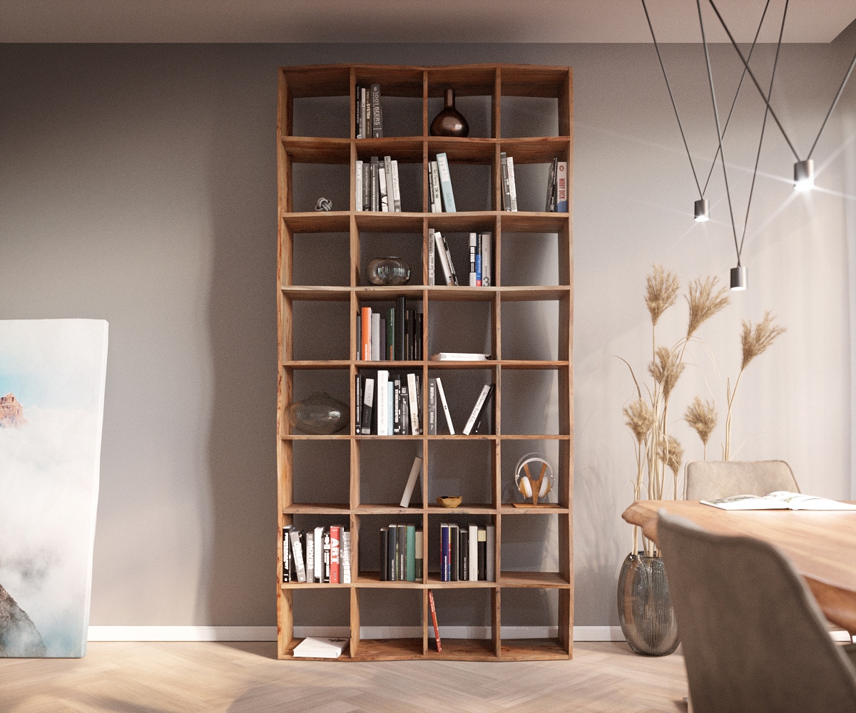 Bücherregal Live-Edge 240x120 cm Akazie Natur Massivholz 1 Bücherregal Live-Edge 240x120 cm Akazie Natur Massivholz 1