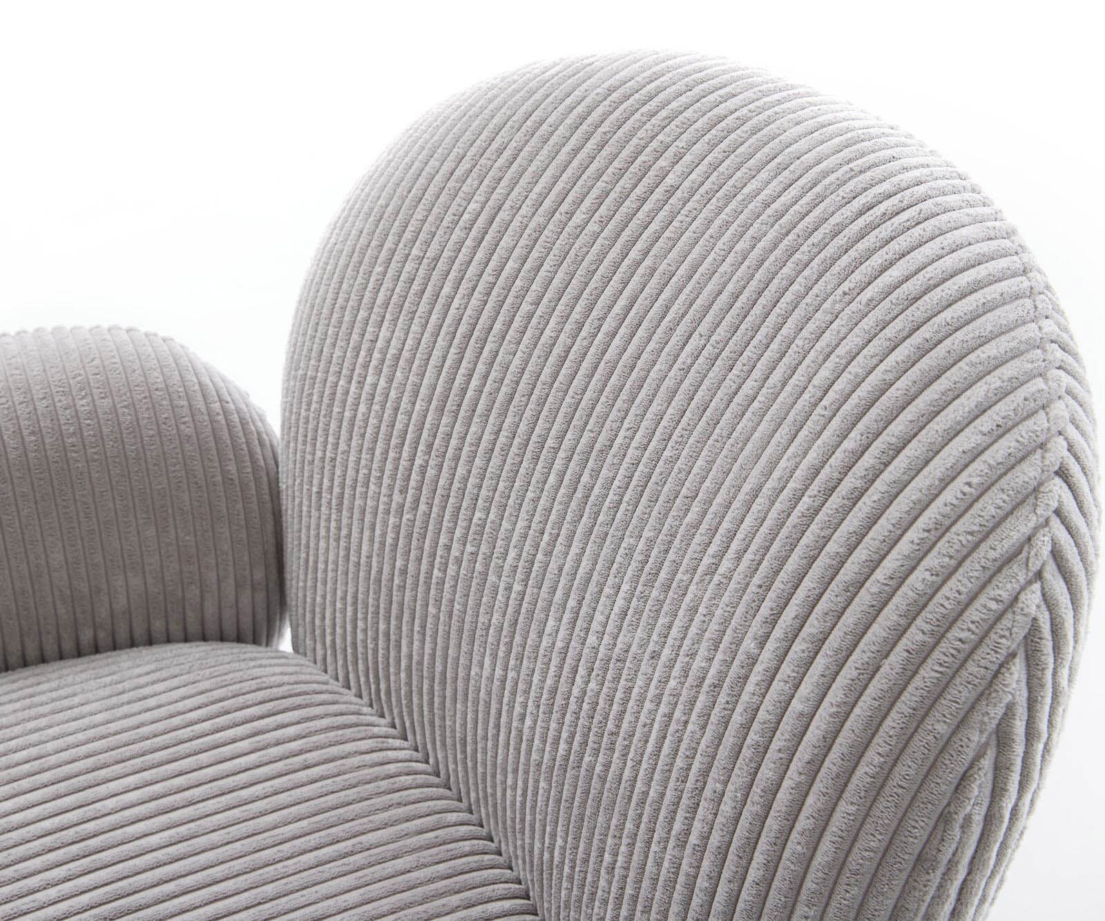 Drehstuhl Nube-Flex mit Armlehnen Cord Silbergrau Kreuzgestell breit Effektfinish Titan 360° drehbar Taschenfederkern 4