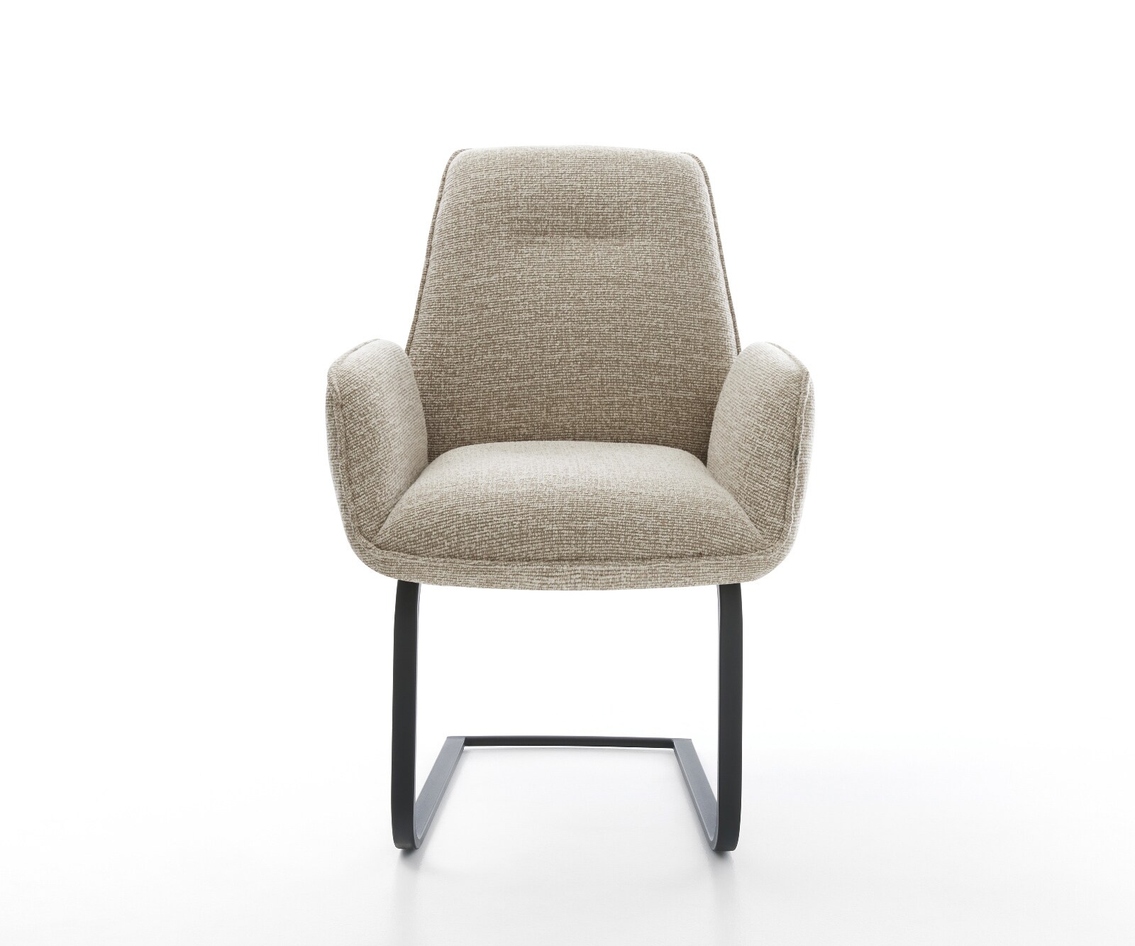 Freischwinger Zoa-Flex Webstoff Soft Beige Freischwinger flach Schwarz Taschenfederkern 2