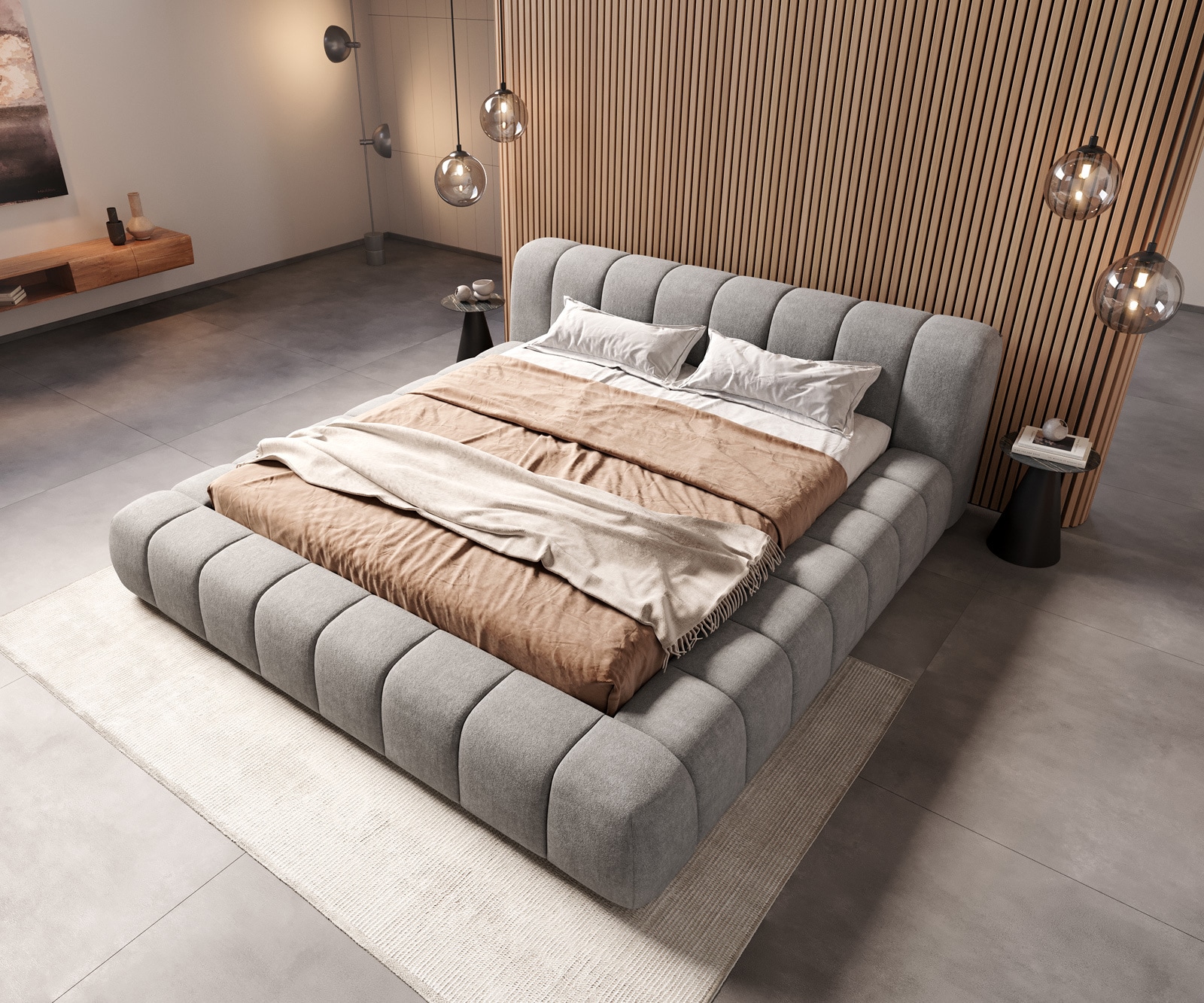 Polsterbettgestell Cutio 180x200 cm Strukturstoff Soft Grau 1 Polsterbettgestell Cutio 180x200 cm Strukturstoff Soft Grau 1