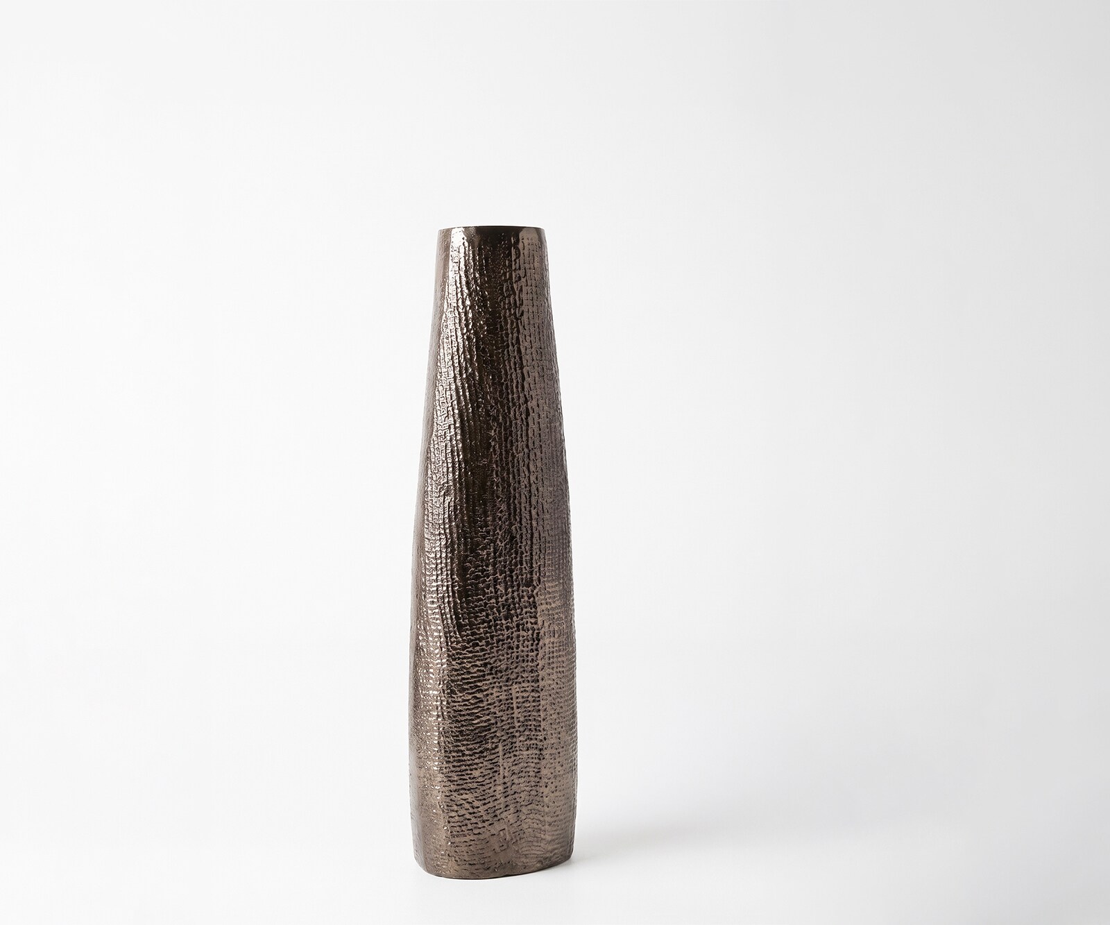 Vase Conico l14 x P9 x H48 cm Aluminium Mokka Bronze Moulé