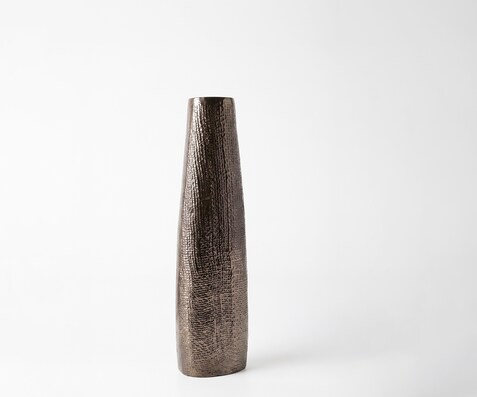 Vase Conico B14 x T9 x H48 cm Aluminium Mokka Bronze Gegossen