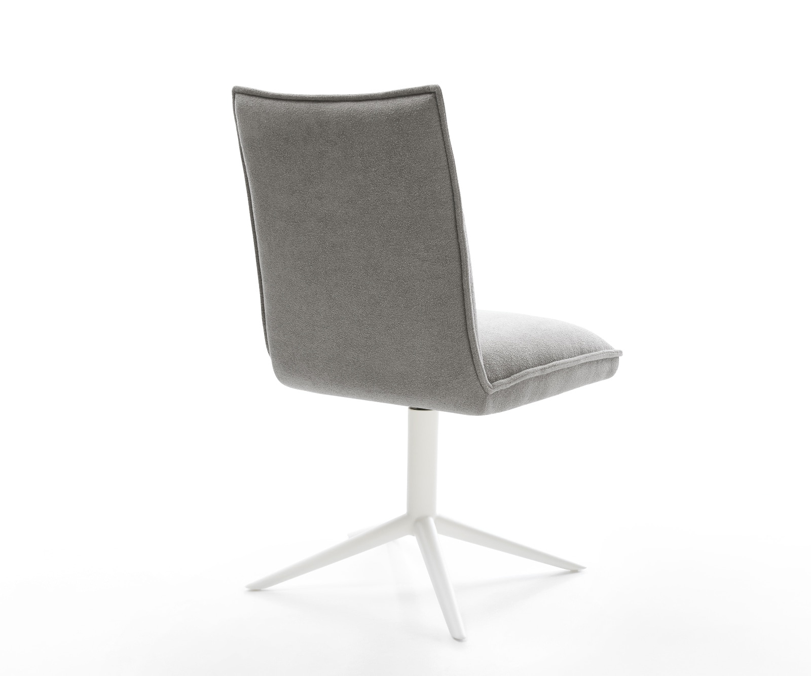 Drehstuhl Lelio-Flex Strukturstoff Soft Grau Fußkreuz Weiß 360° drehbar Wippfunktion Taschenfederkern 4