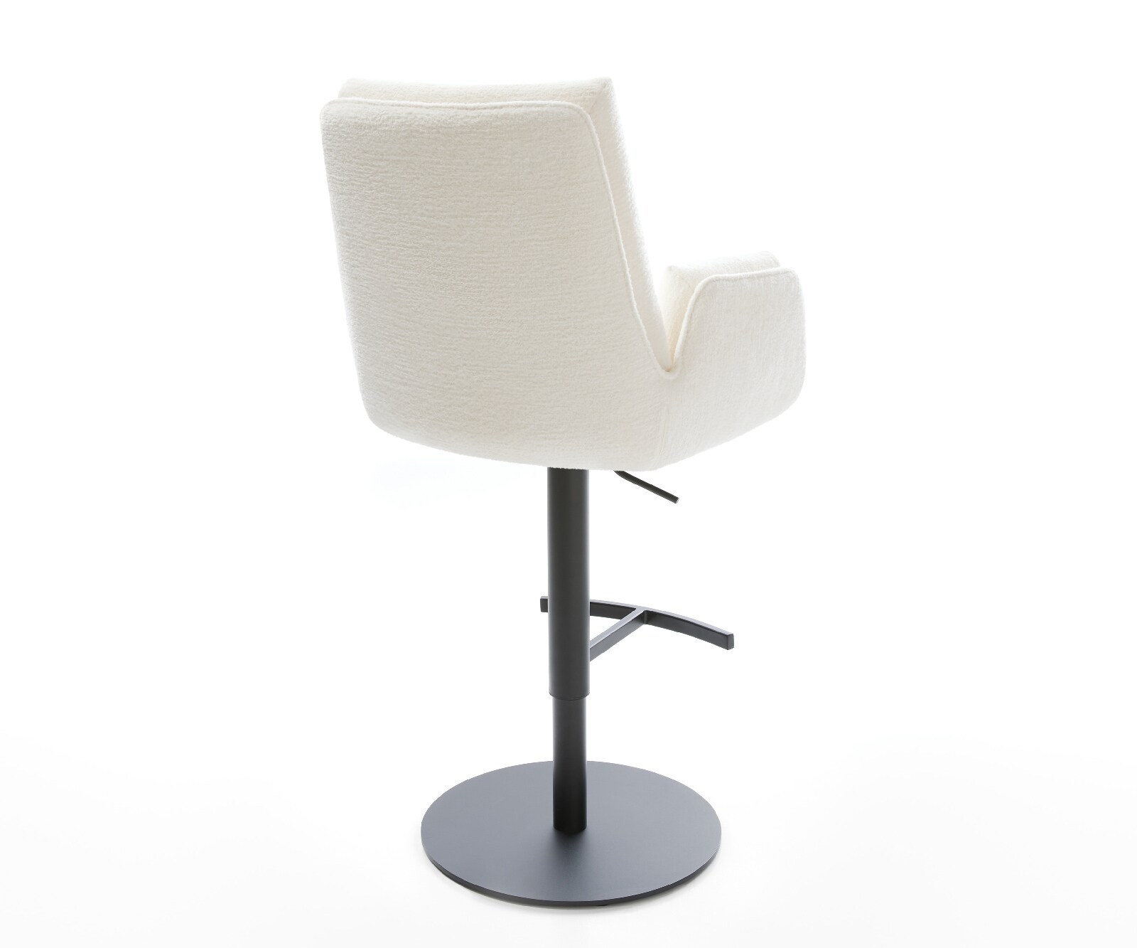 Barstuhl Clea-Flex Bouclé Soft Beige Drehfuß höhenverstellbar Metall Schwarz 5