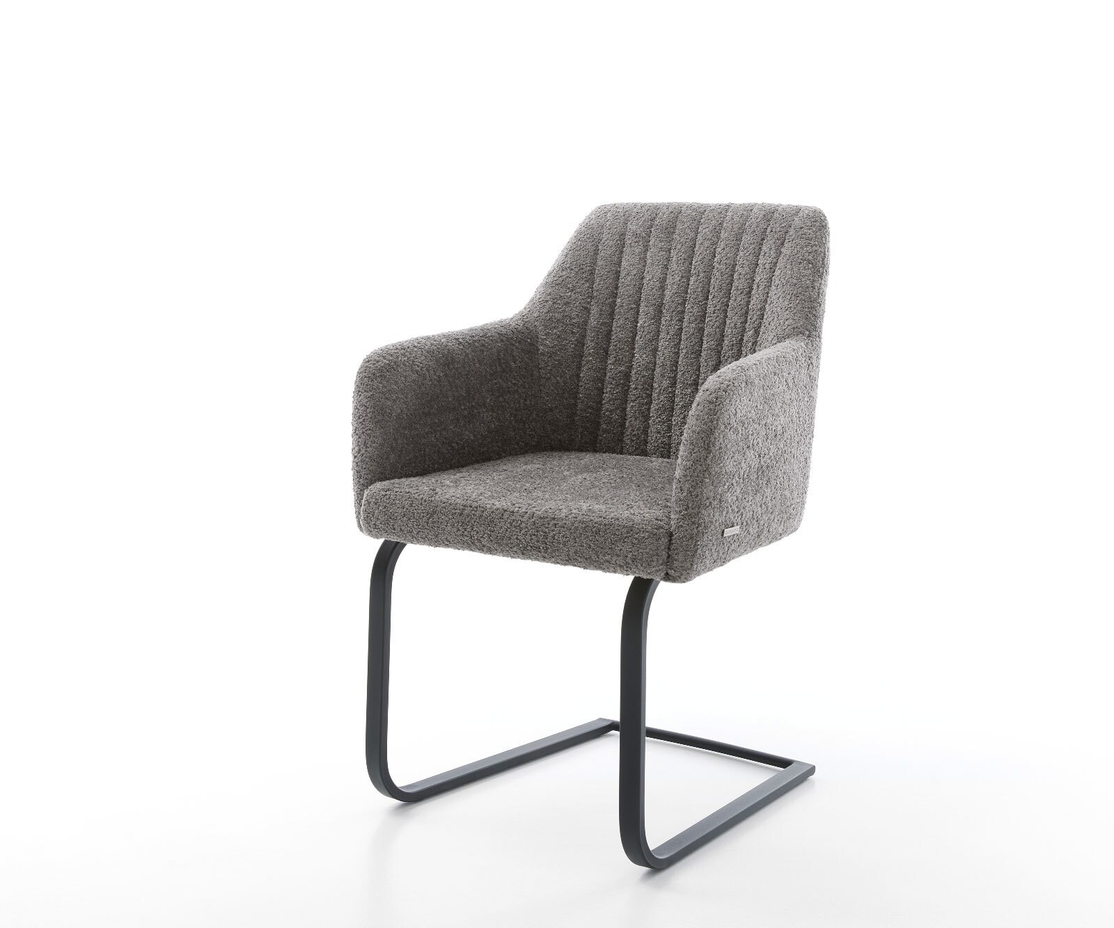 Freischwinger Greg-Flex Bouclé Grau Freischwinger flach Schwarz Taschenfede günstig online kaufen