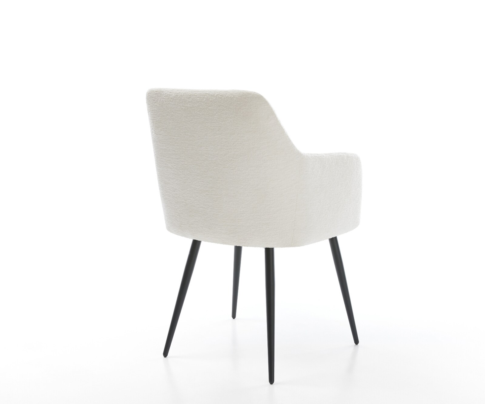 Esszimmerstuhl Greg-Flex Bouclé Soft Beige 4-Fuß konisch Schwarz Taschenfederkern 5