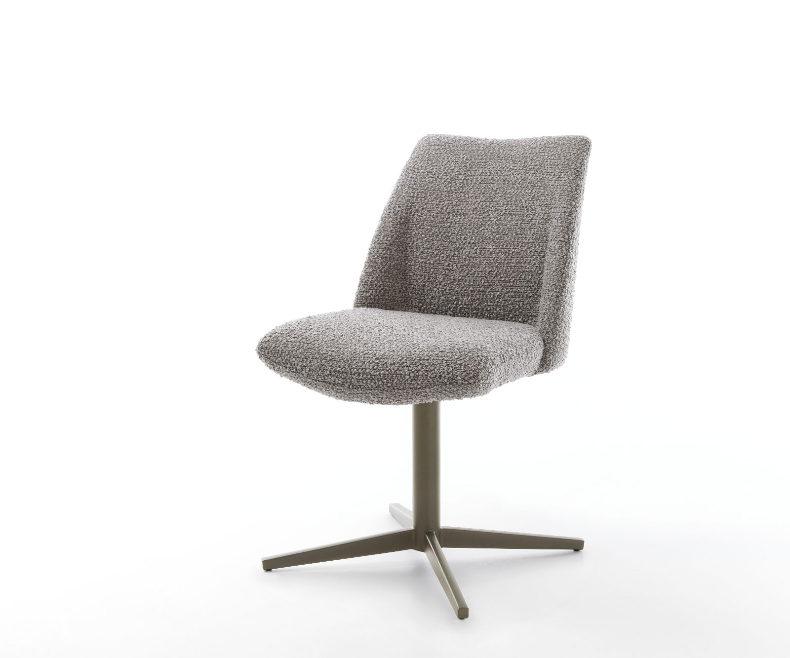 Drehstuhl Elso-Flex Bouclé Silbergrau Fußkreuz Effektfinish Titan 360° drehbar Taschenfederkern