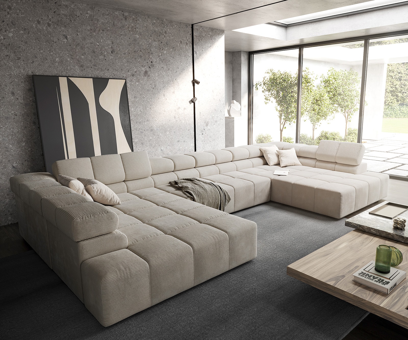 image.title Wohnlandschaft Phia x cm Cord Beige Wohnlandschaft