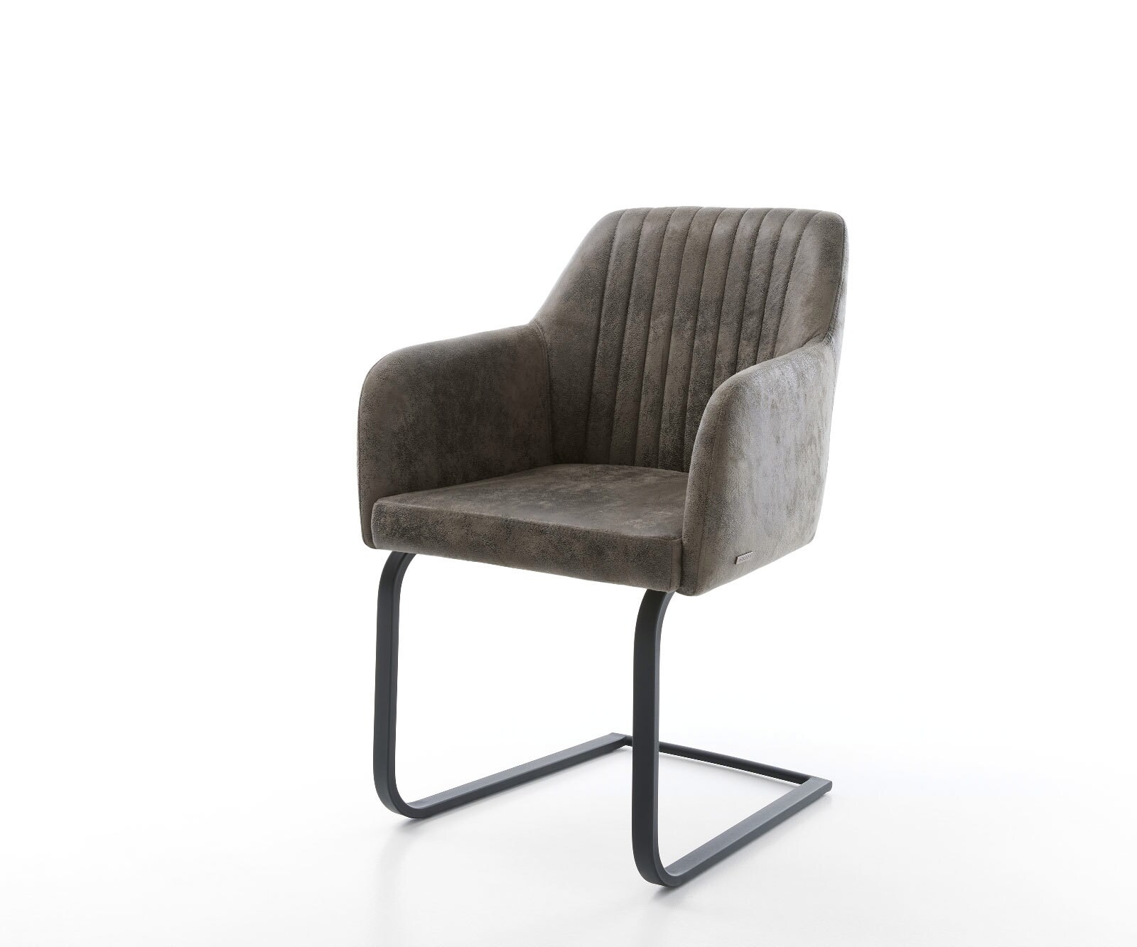 Freischwinger Greg-Flex Mikrofaser Grau Antik Freischwinger flach Schwarz Taschenfederkern