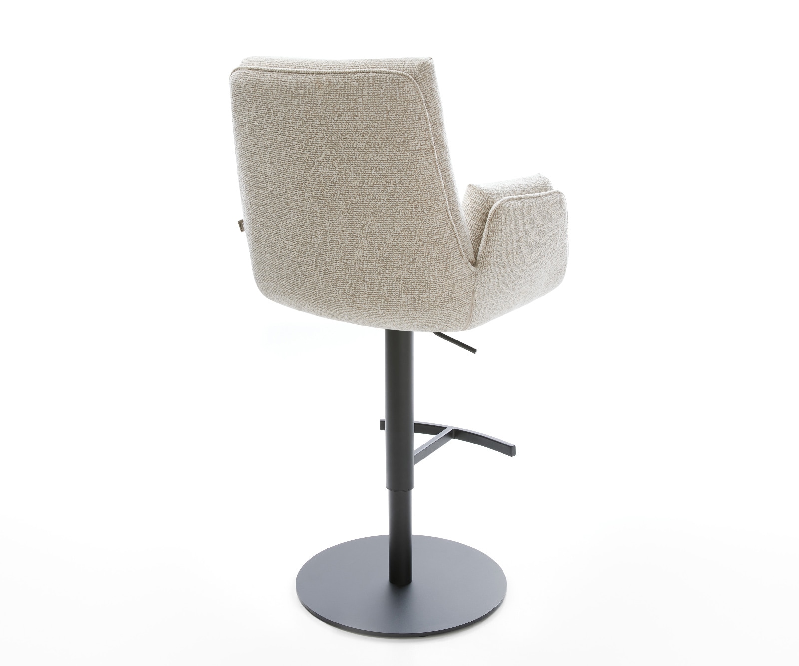 Barstuhl Clea-Flex Webstoff Soft Beige Drehfuß höhenverstellbar Metall Schwarz 5