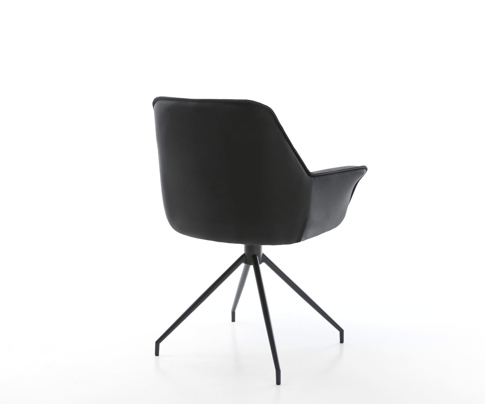 Esszimmerstuhl Kaira-Flex Echt-Leder Schwarz Kreuzgestell konisch Schwarz 4 Esszimmerstuhl Kaira-Flex Echt-Leder Schwarz Kreuzgestell konisch Schwarz 4