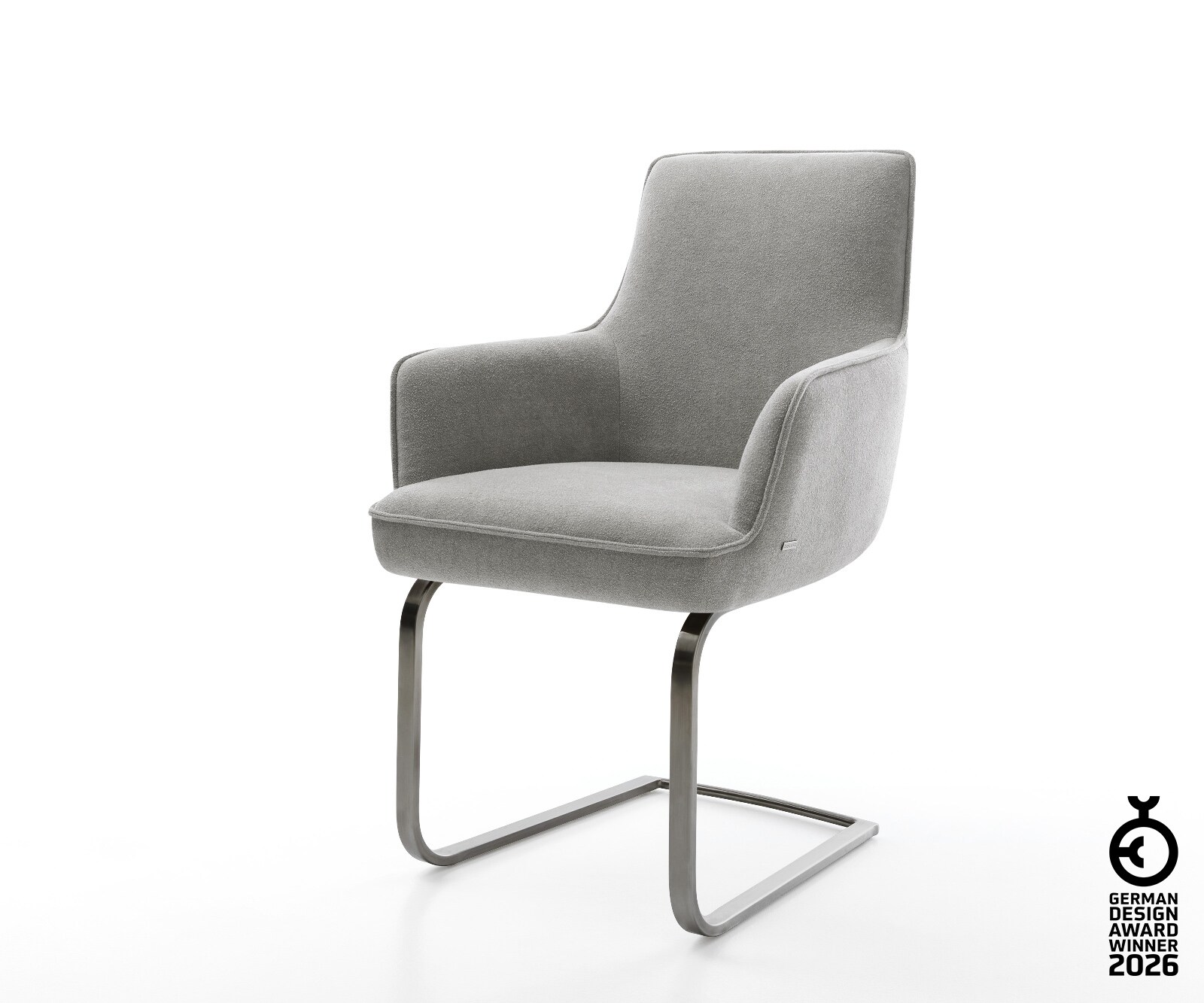 Freischwinger Heira-Flex mit Armlehnen Strukturstoff Soft Grau Freischwinge günstig online kaufen