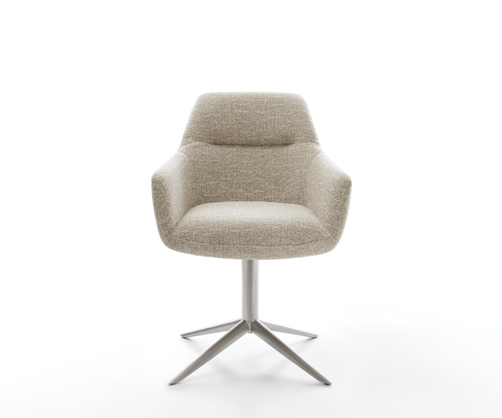 Drehstuhl Pejo-Flex Webstoff Soft Beige Fußkreuz Edelstahl 360° drehbar Wippfunktion Taschenfederkern 1