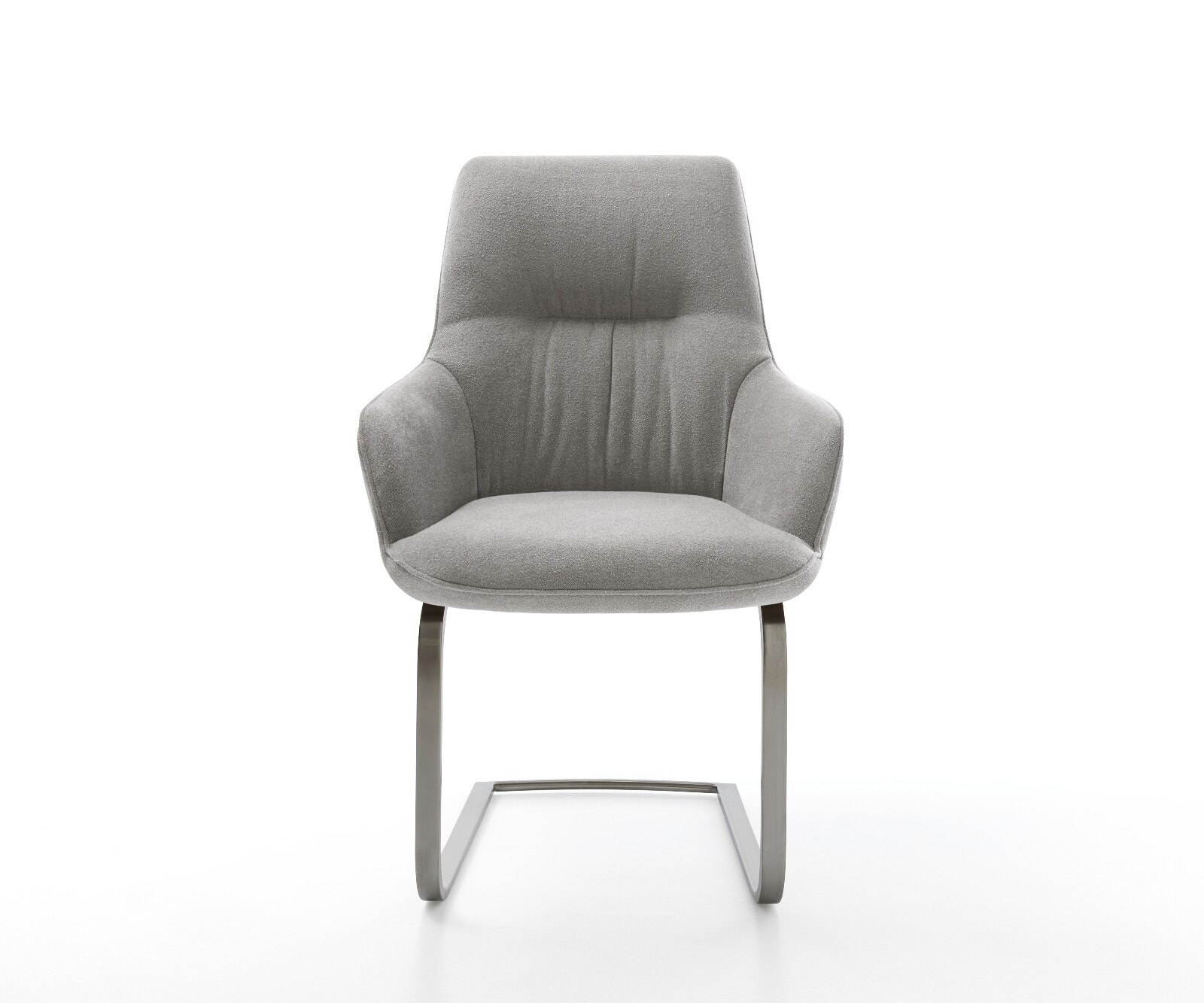 Freischwinger Zelia-Flex mit Armlehnen Strukturstoff Soft Grau Freischwinger flach Graphit Taschenfederkern 2