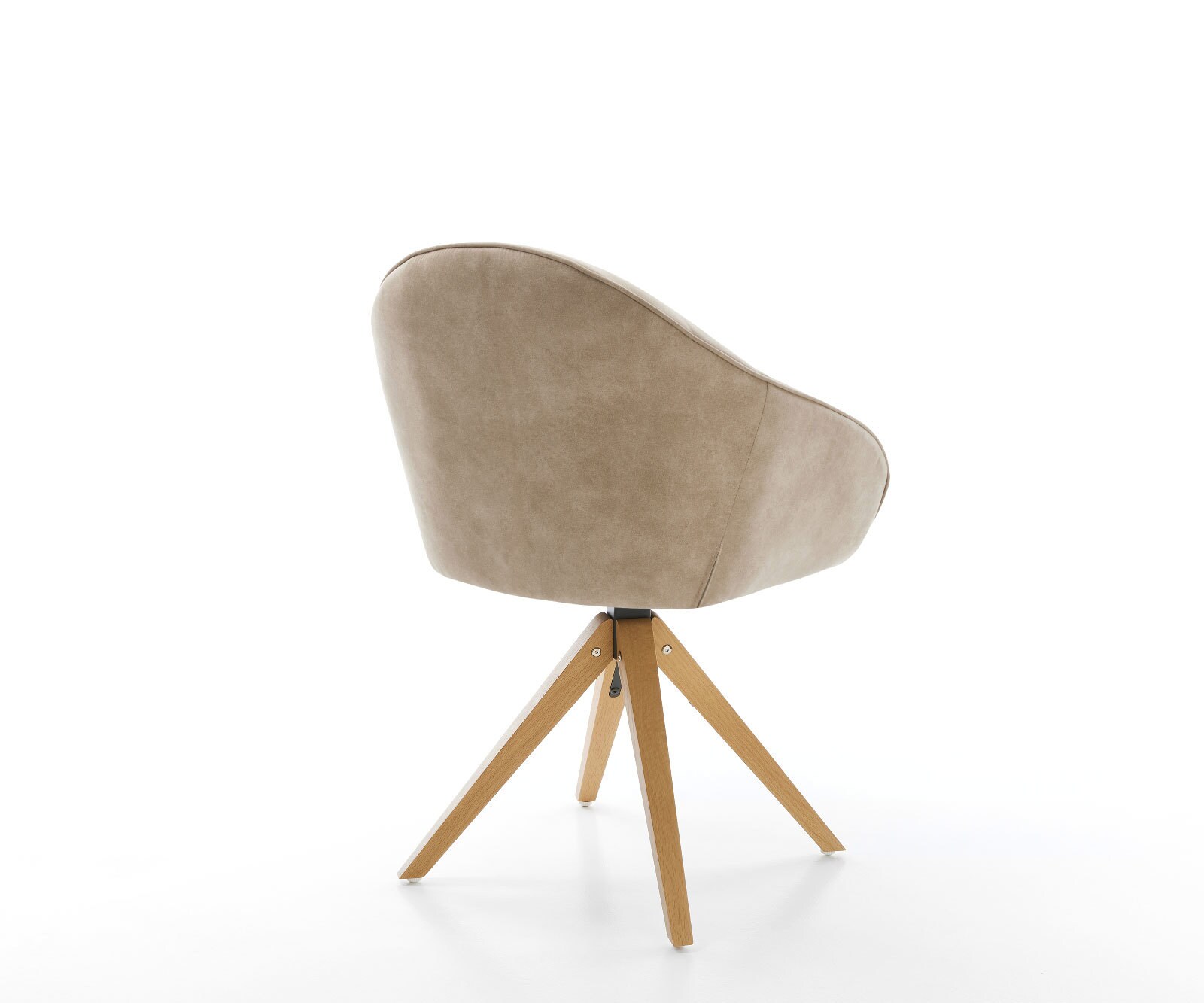Esszimmerstuhl Gaio-Flex Mikrofaser Beige Vintage Holzgestell kantig Natur 4